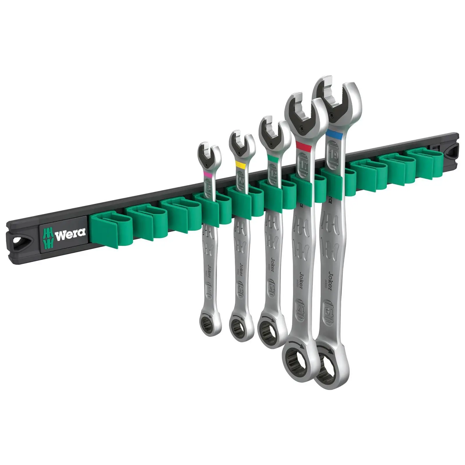 Wera Ratchet Combination Spanner Wrench Set 6000 Joker 2 9631 Magnetic Rail 5 Pieces 8-19mm - Image 3