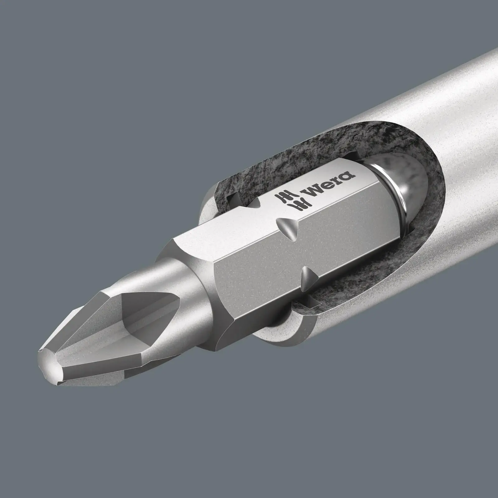 Wera Ratchet Screwdriver Kraftform Kompakt 27 RA 2 Integrated Bit Magazine 6 Pieces PH SL SQ - Image 2