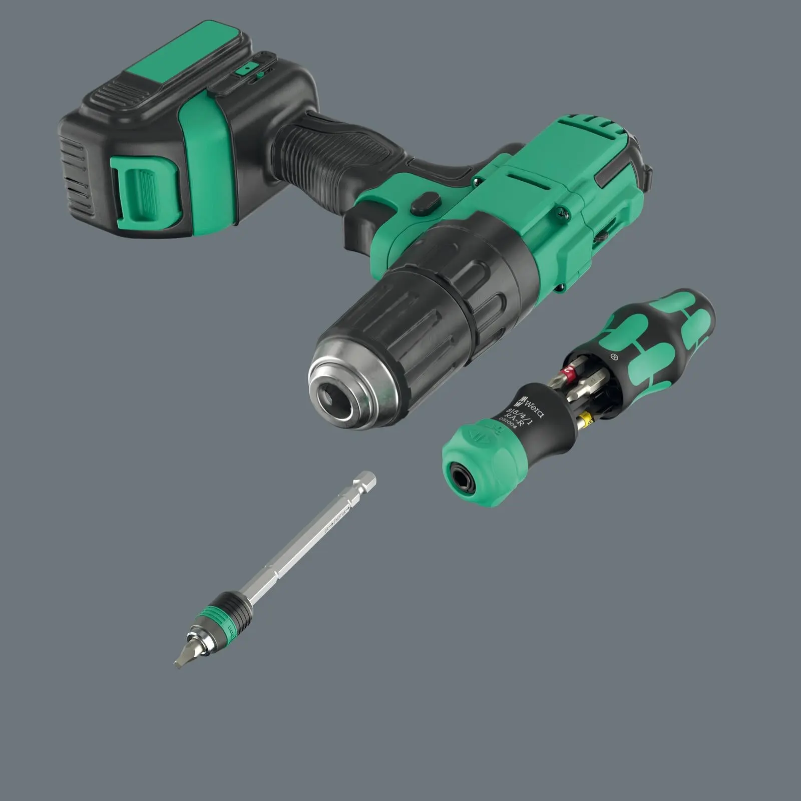 Wera Ratchet Screwdriver Set Kraftform Kompakt 26 RA-R with Pouch 6 Pieces PH SL SQ - Image 2
