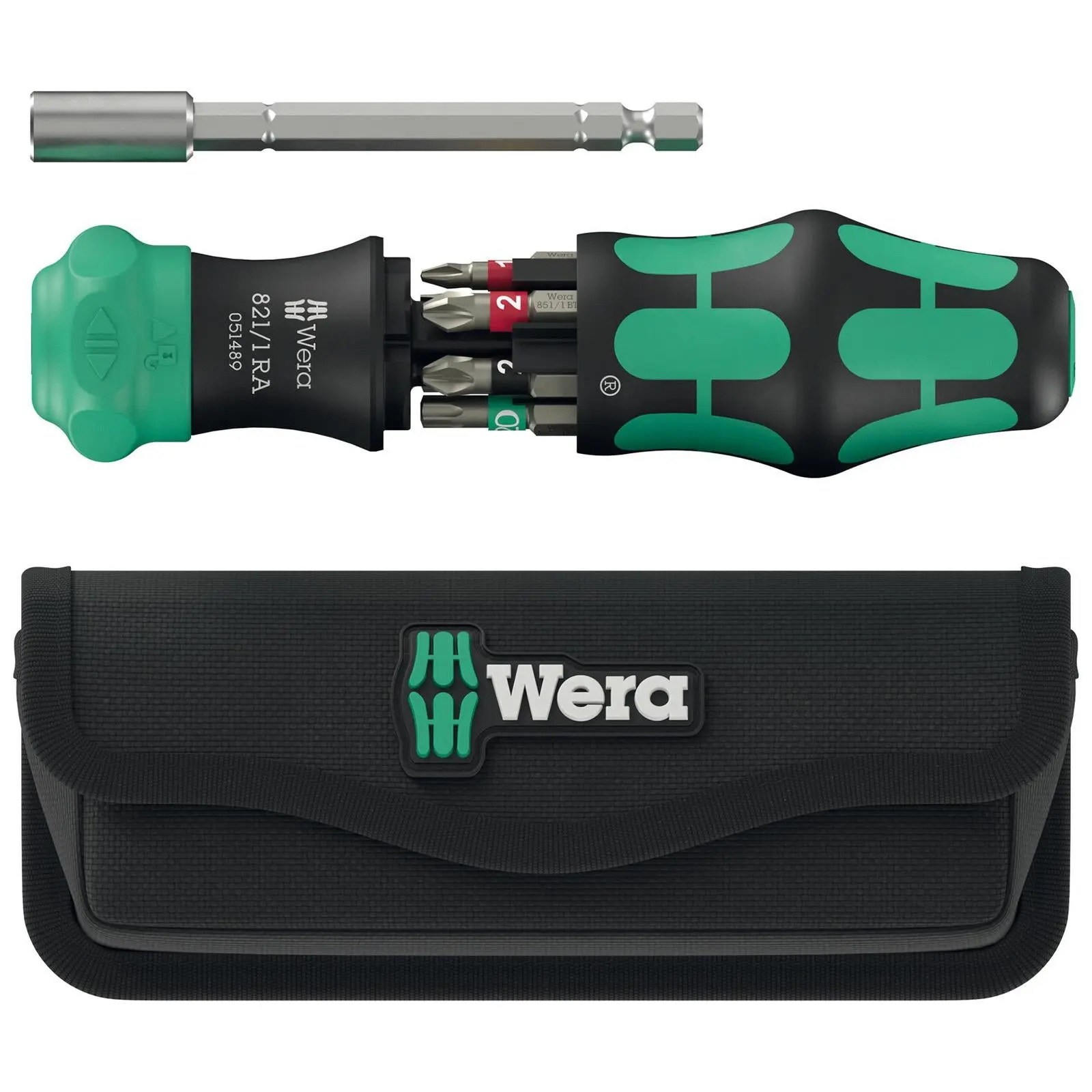 Wera Ratchet Screwdriver Set Kraftform Kompakt 28 RA with Pouch 6 Pieces PH PZ TX SL - Image 3
