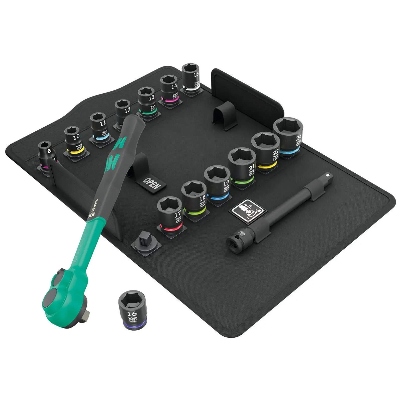 Wera Ratchet Socket Set 3/8" Drive 16 Piece 8100 SB 12 Zyklop Comfort Ratchet Set Metric 8-24mm - Image 3