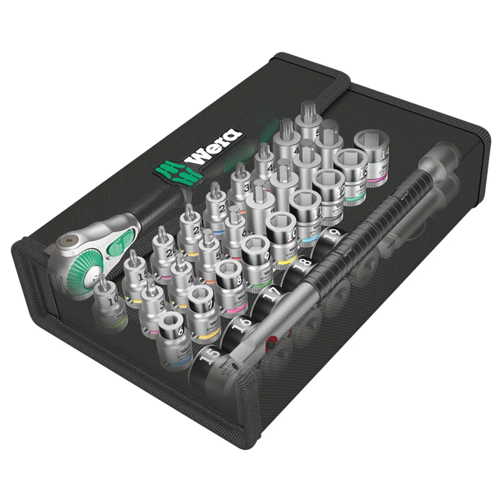 Wera Ratchet Socket Set 3/8" Drive 35 Piece 8100 SB All In Zyklop Speed Ratchet Set 6-19mm - Image 5