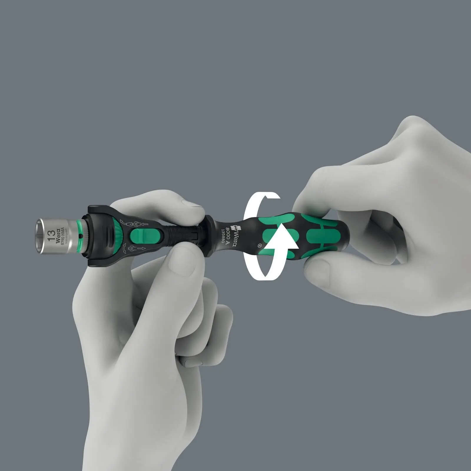 Wera Ratchet Wrench 8000 A Black Edition Zyklop Speed Ratchet with 1/4" Drive - Image 5