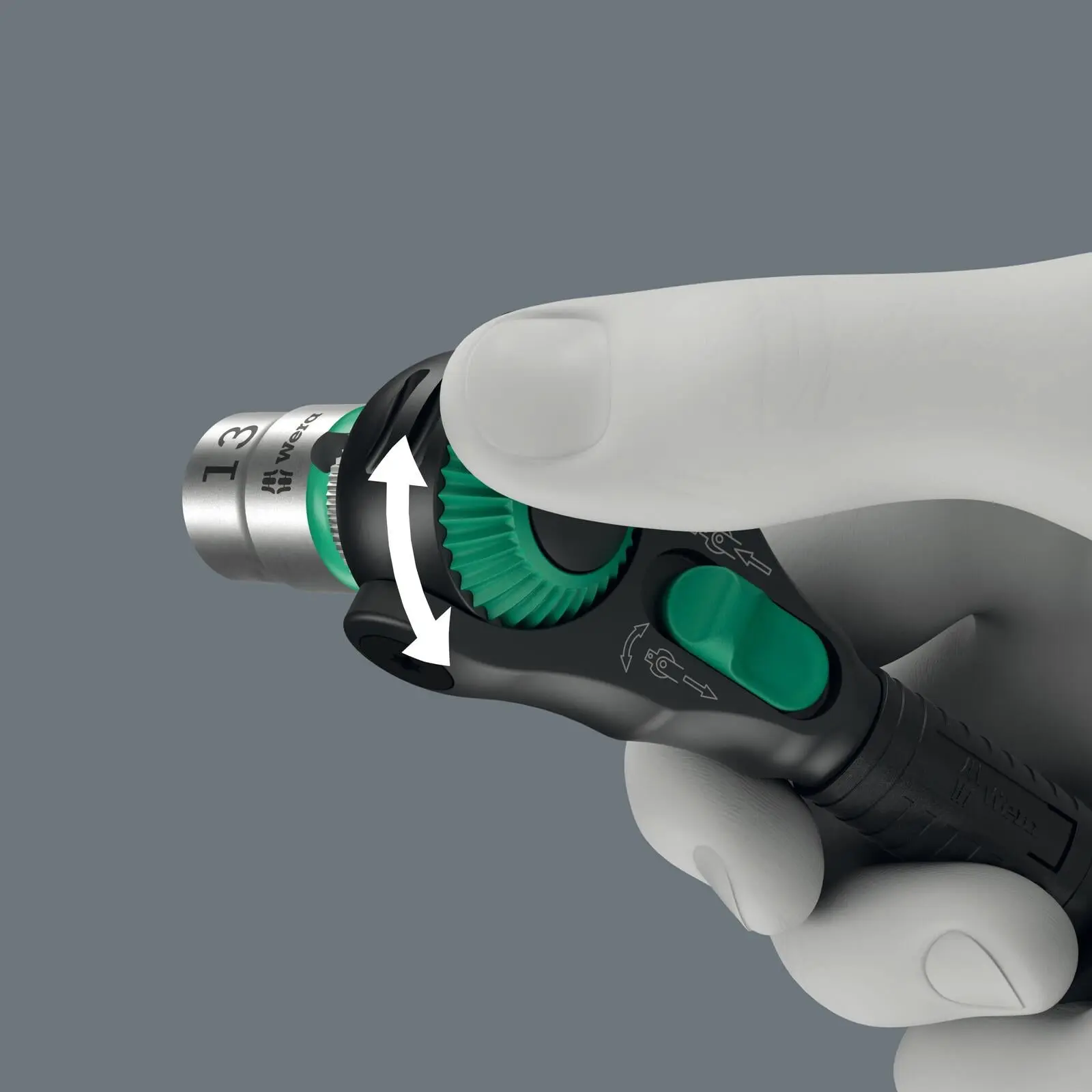 Wera Ratchet Wrench 8000 A Black Edition Zyklop Speed Ratchet with 1/4" Drive - Image 6