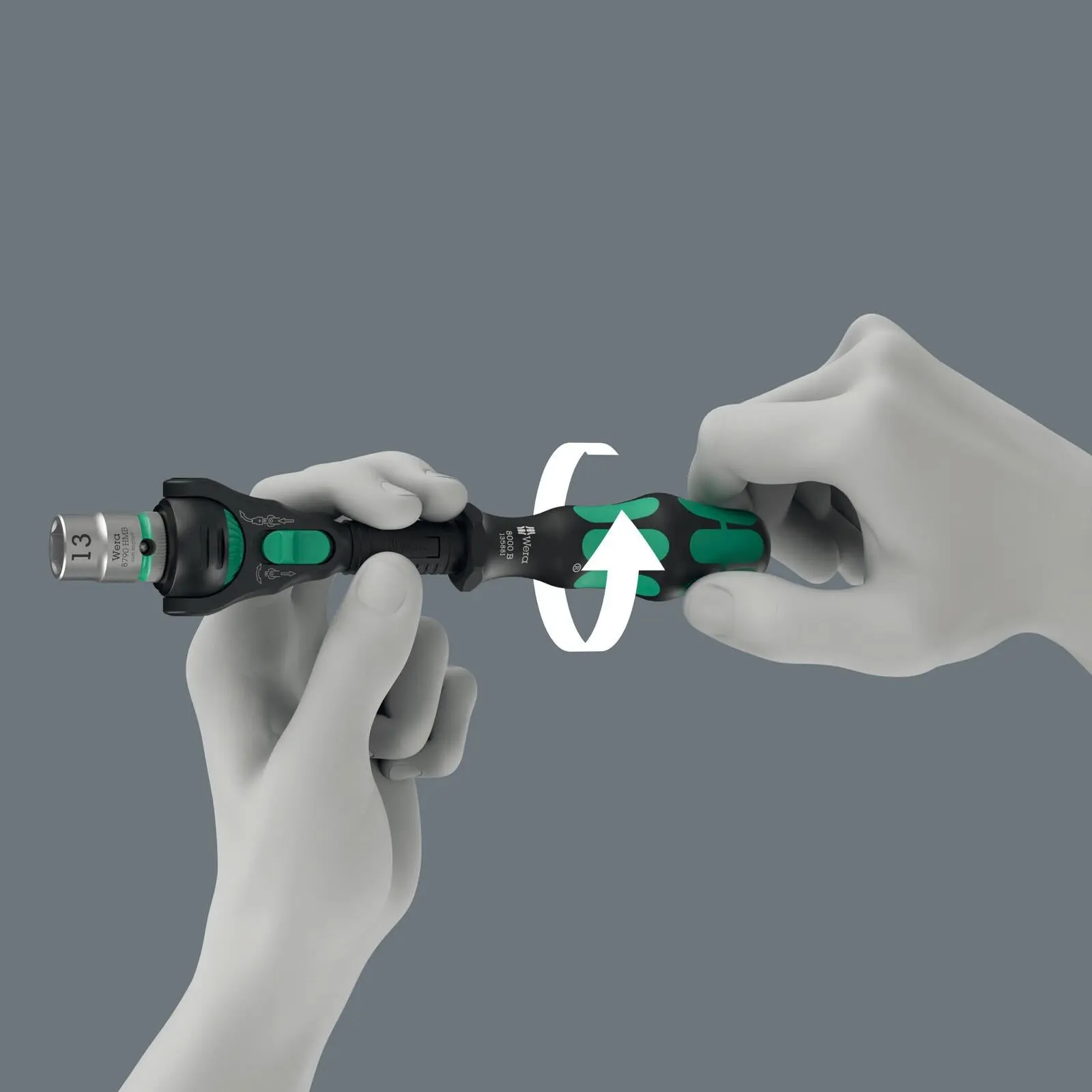 Wera Ratchet Wrench 8000 B Black Edition Zyklop Speed Ratchet with 3/8" Drive - Image 2