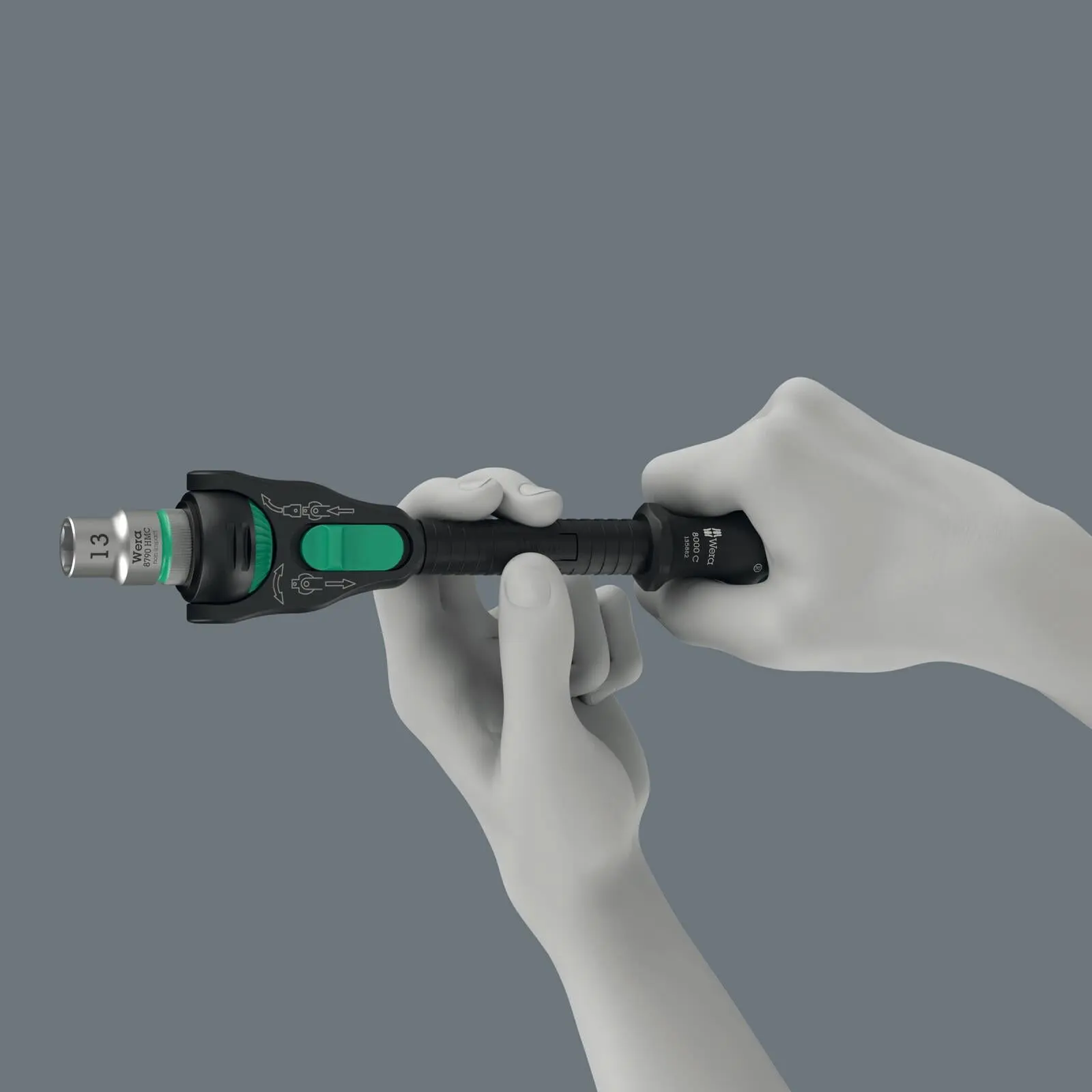 Wera Ratchet Wrench 8000 C Black Edition Zyklop Speed Ratchet with 1/2" Drive - Image 9