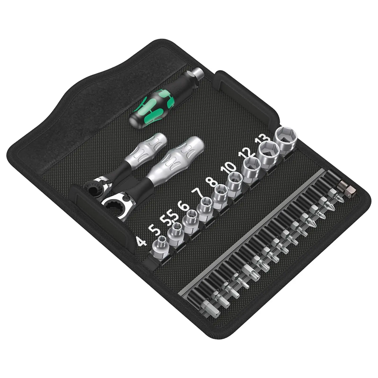 Wera Screwdriver Bit and Socket Set 27 Piece Kraftform Kompakt Zyklop Mini 2 1/4" Hex 1/4" Square Drive - Image 8