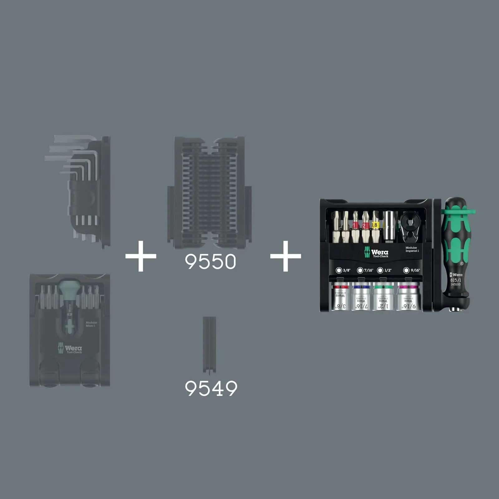 Wera Screwdriver Bits Bit Holder and Socket Set Tool Check Modular Imperial 1 21 Pieces - Image 9