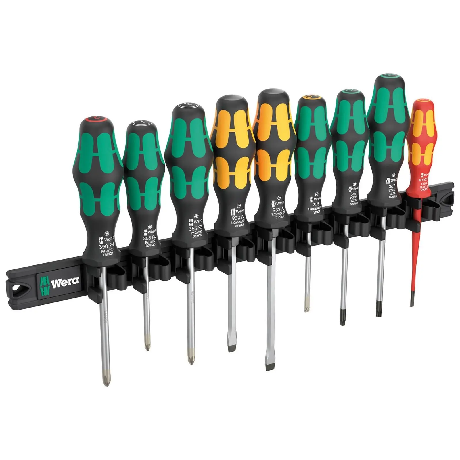 Wera Screwdriver Set 9650 Magnetic Rail Kraftform 9 Pieces PH PZ TX SL - Image 4