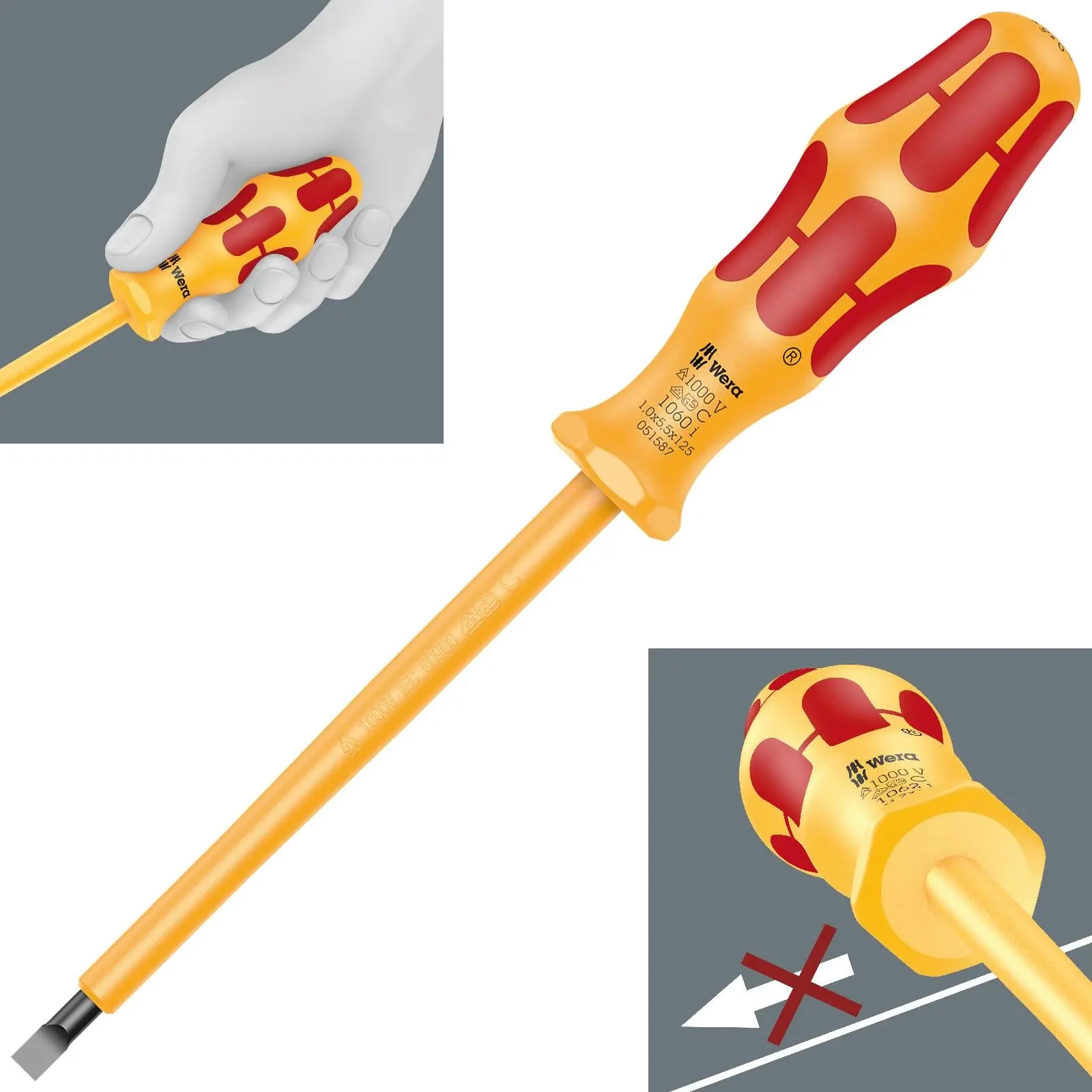 Wera Screwdriver VDE Insulated 1000V Kraftform 1000 Series Slotted Phillips Pozi - Image 15