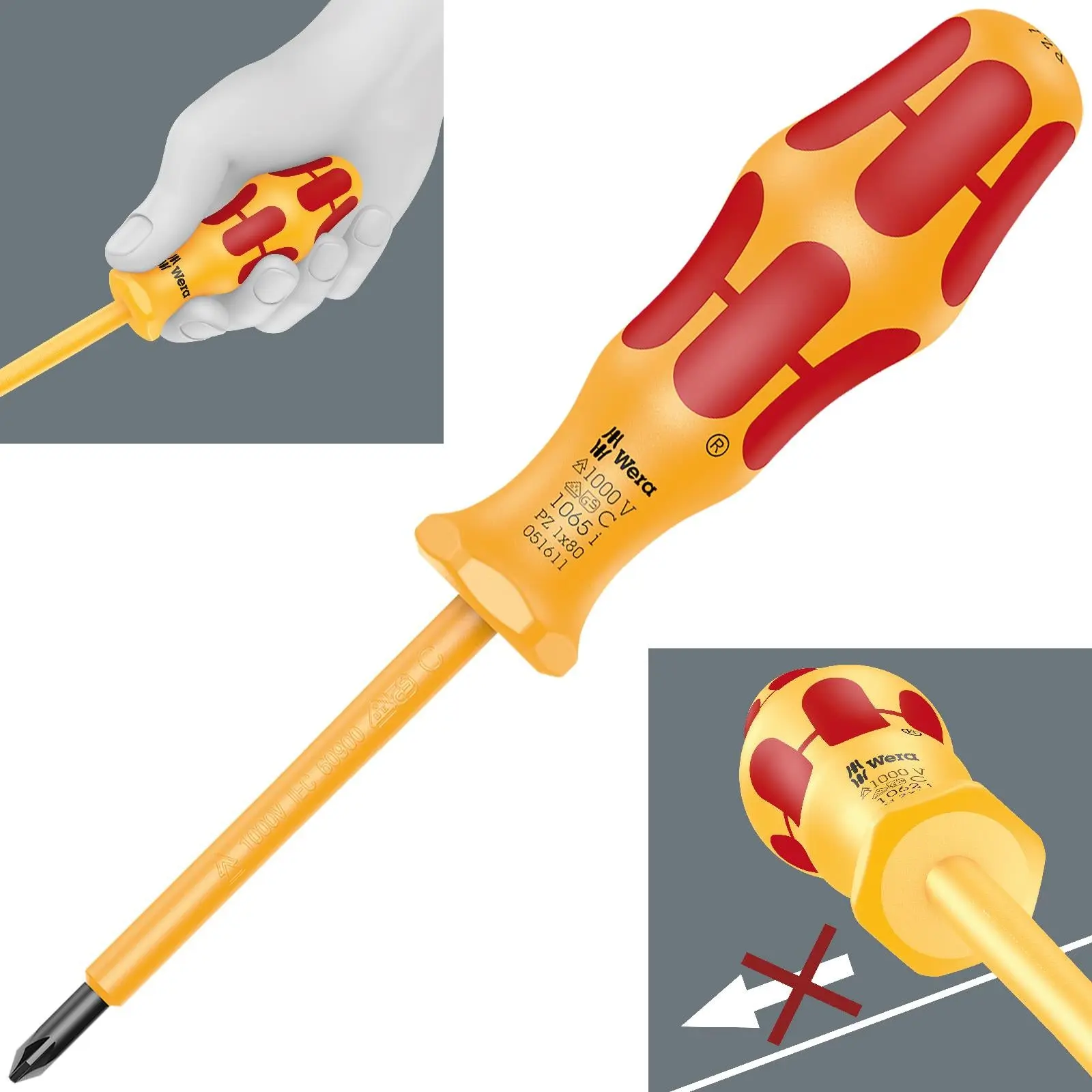 Wera Screwdriver VDE Insulated 1000V Kraftform 1000 Series Slotted Phillips Pozi - Image 3