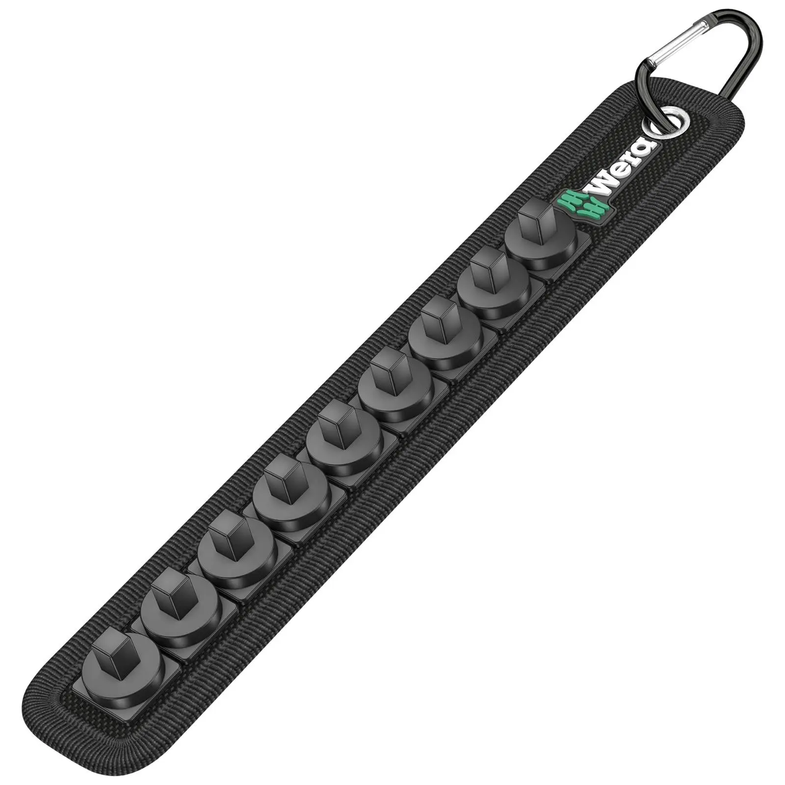 Wera Socket Rail A 1/4" Drive Textile Belt with Carabiner 9 Location Twist to Unlock Unloaded - Image 2