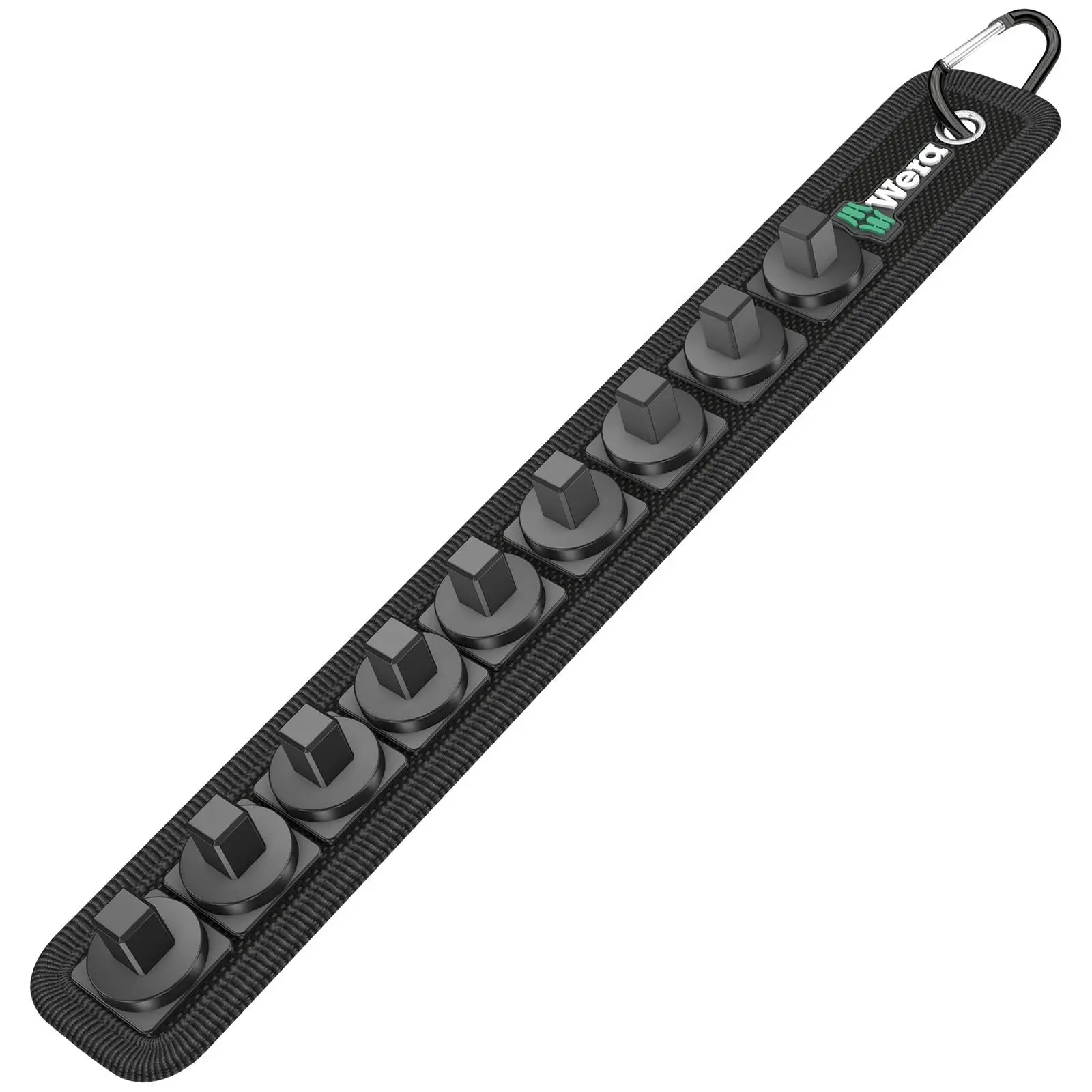 Wera Socket Rail B 3/8" Drive Textile Belt with Carabiner 9 Location Twist to Unlock Unloaded - Image 2