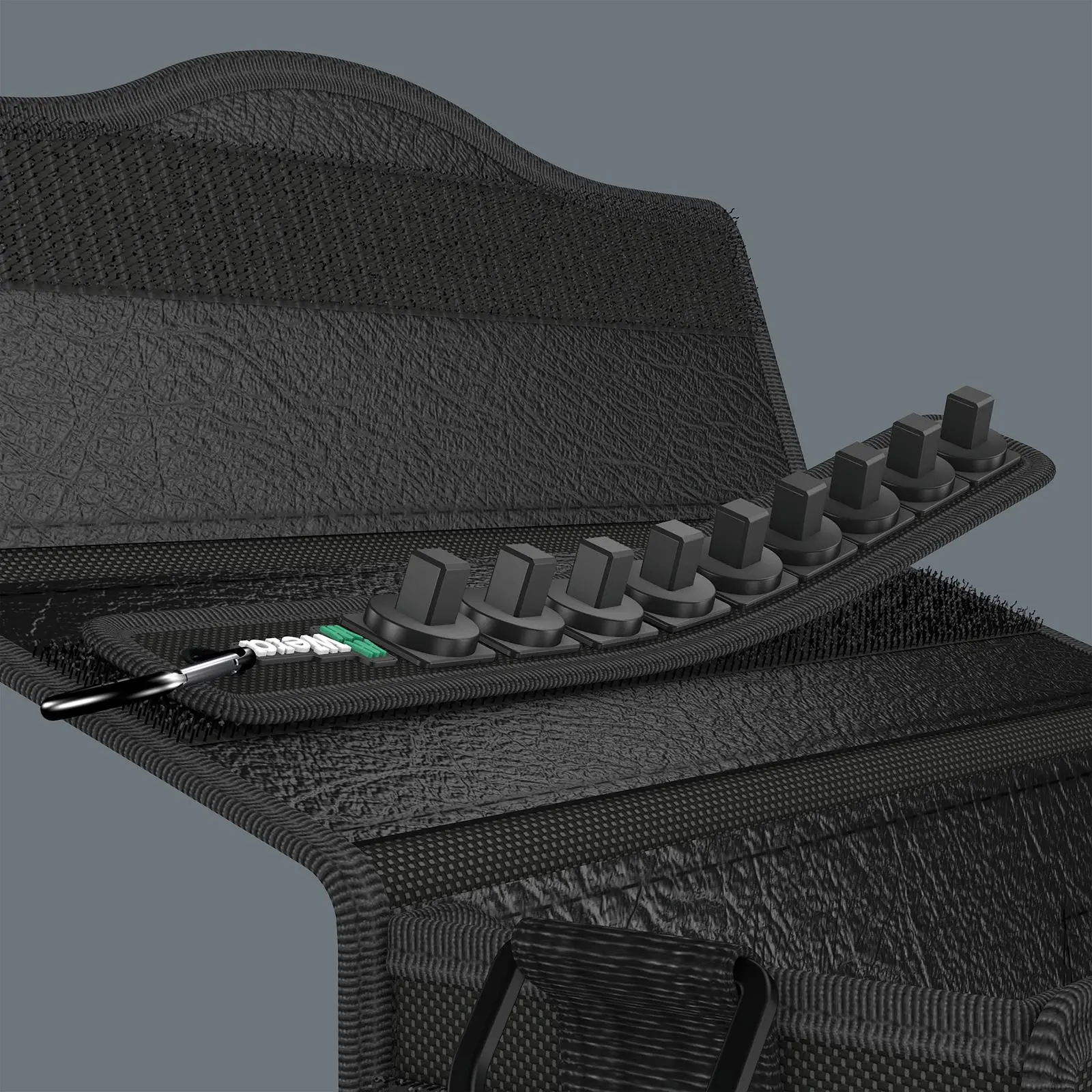 Wera Socket Rail B 3/8" Drive Textile Belt with Carabiner 9 Location Twist to Unlock Unloaded - Image 5
