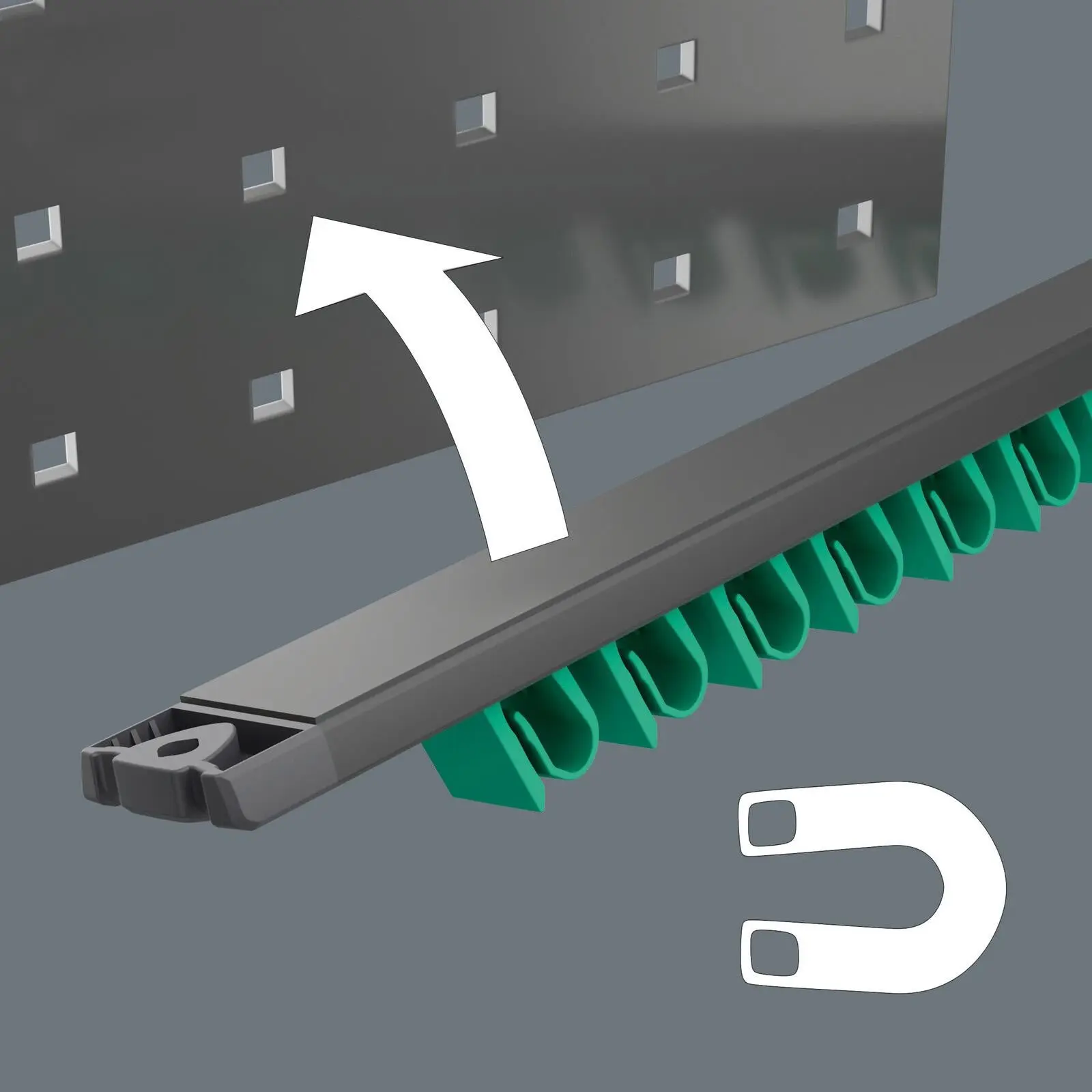 Wera Spanner Rack 9610 Joker Magnetic Rail 11 Spanner Capacity Empty 30 x 370mm - Image 4