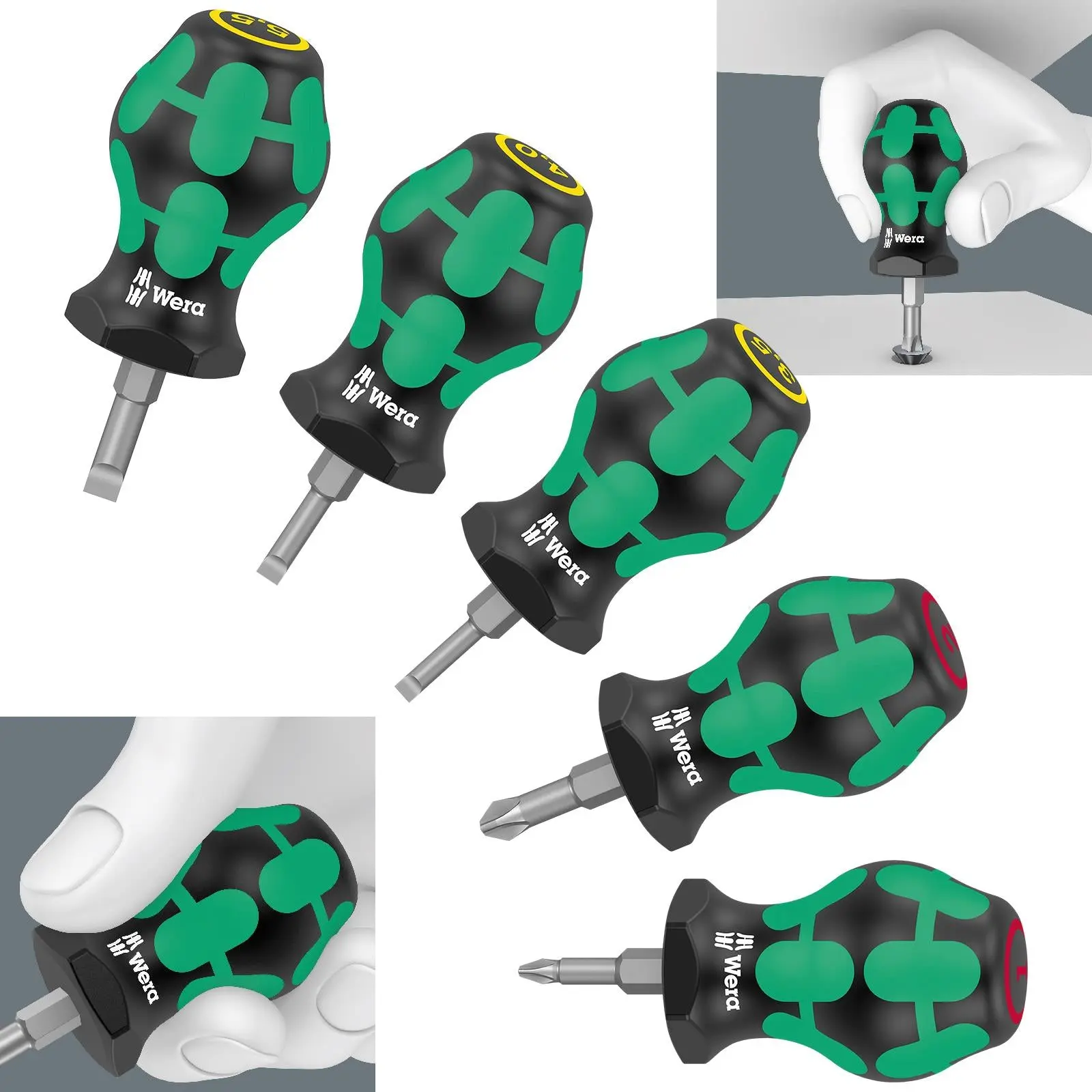 Wera Stubby Screwdriver Set 1 5 Piece Phillips Slotted
