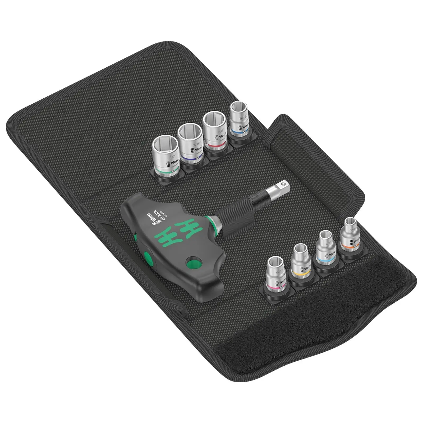 Wera T-Handle Adaptor Screwdriver 1/4" Drive with Ratchet Function 400 RA Imperial Set 2 9 Pieces - Image 4