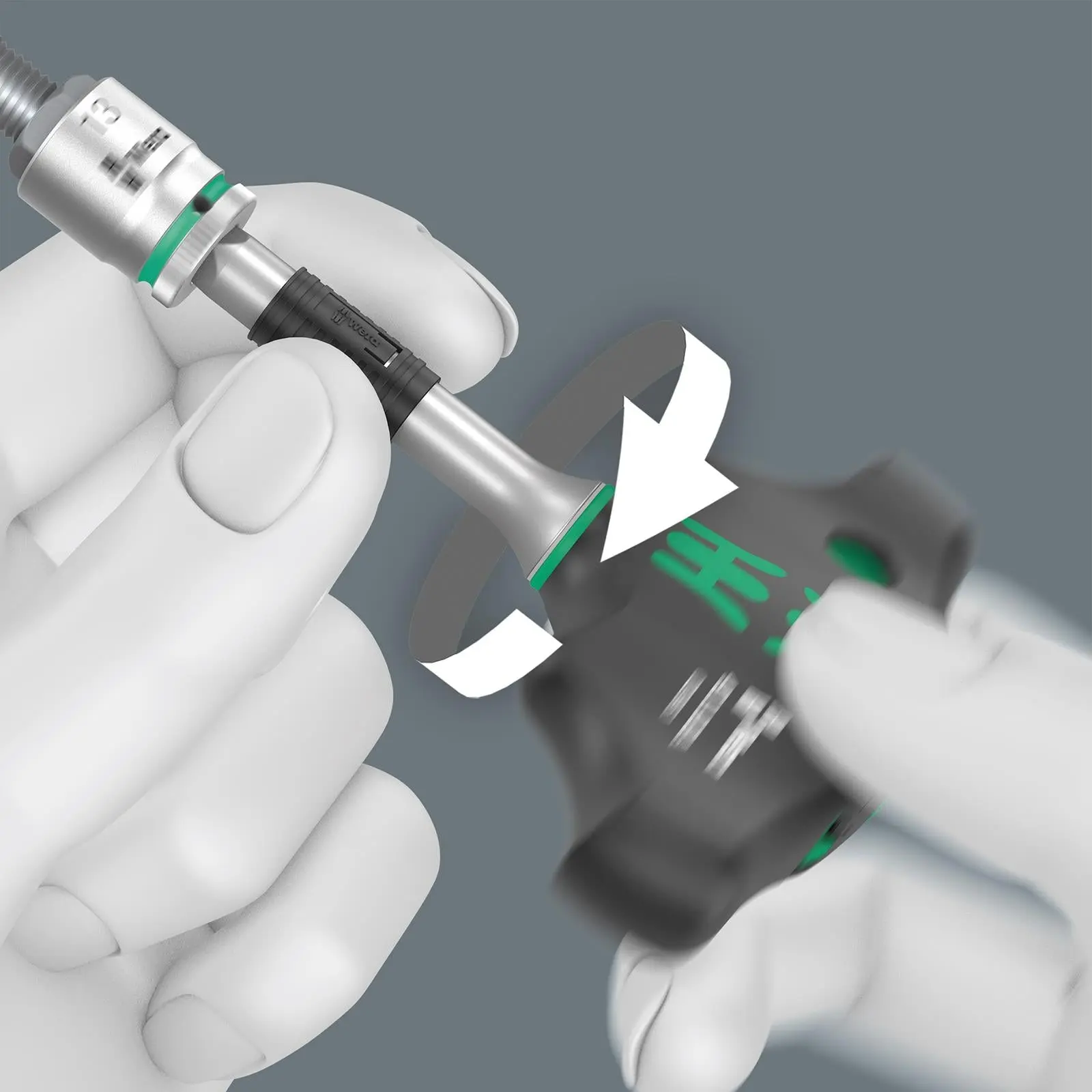 Wera T-Handle Adaptor Screwdriver 1/4" Drive with Ratchet Function 400 RA Imperial Set 2 9 Pieces - Image 6