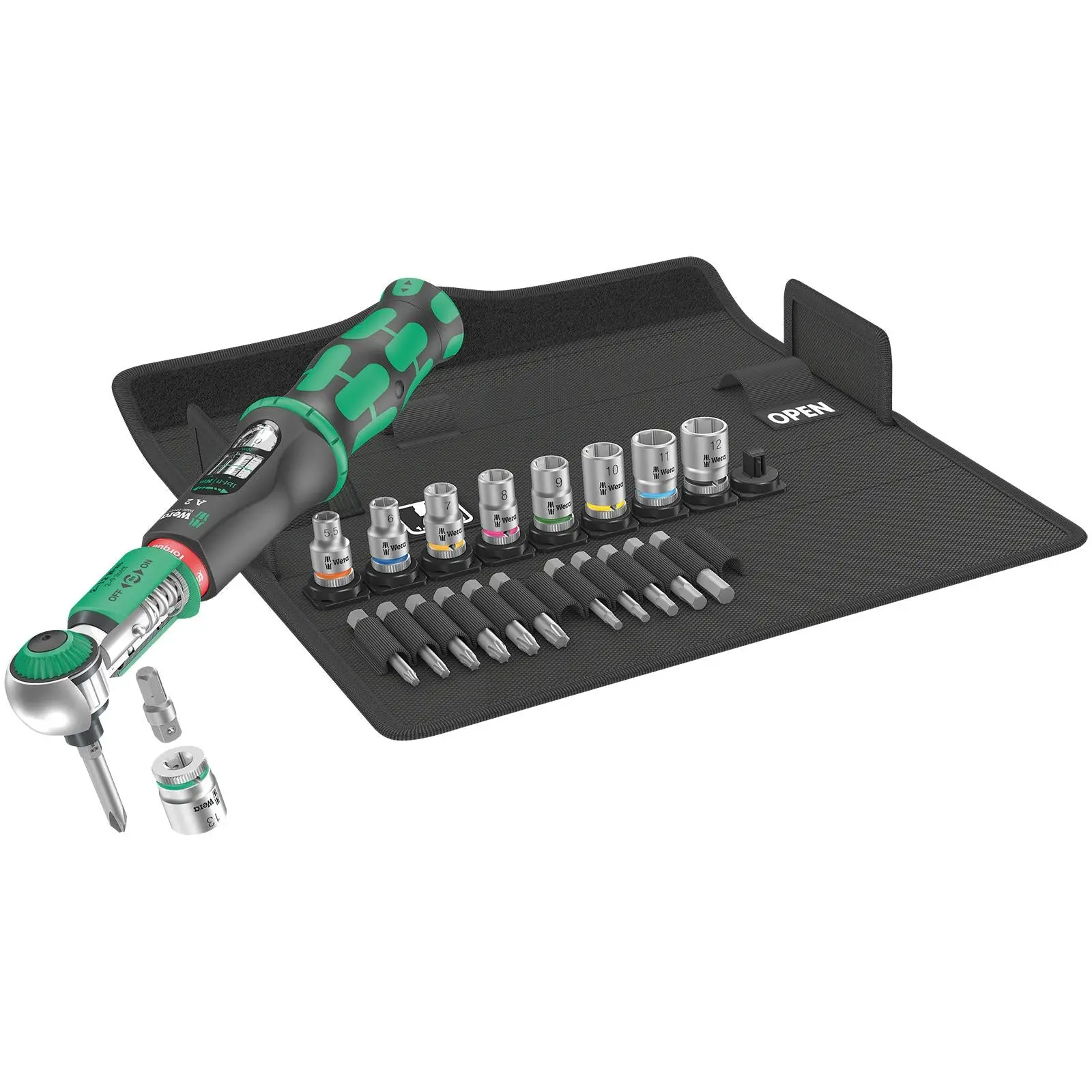 Wera Torque Wrench Safe-Torque A 2 Set 1 1/4" Hex Drive 2-12 Nm 23 Pieces Reversible - Image 5