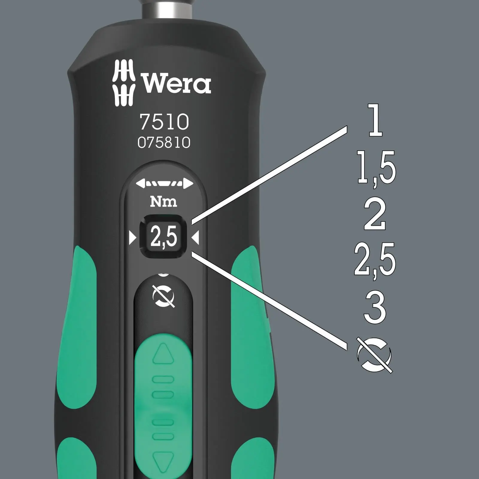 Wera Torque Wrench Screwdriver 1/4" Hex 7510 Kraftform Safe Torque Speed Torque 1-3 Nm - Image 4