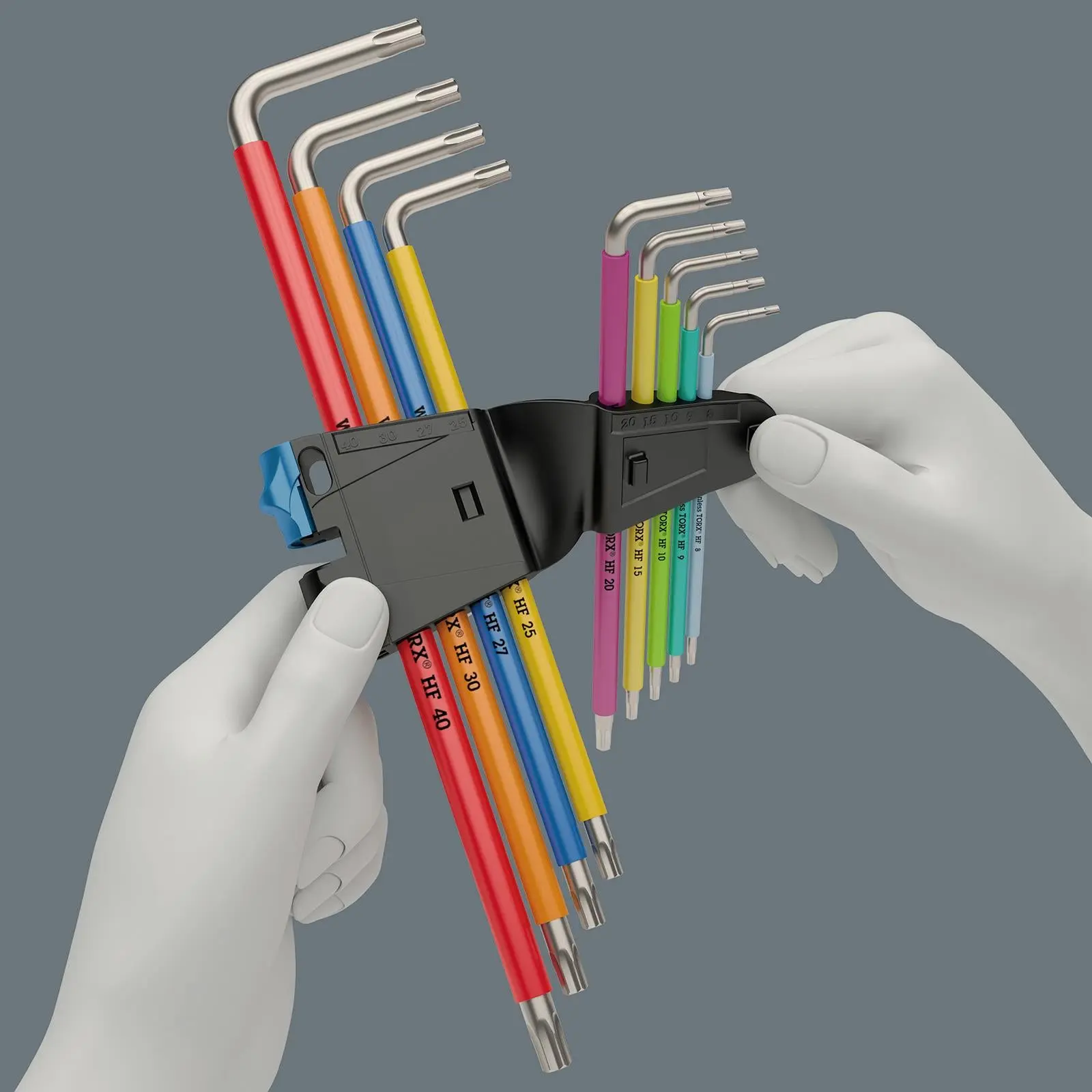 Wera Torx Key Set 3967/9 TX SXL Multicolour HF Stainless Steel 1 L-Key Holding Function 9 Piece T8-T40 - Image 3