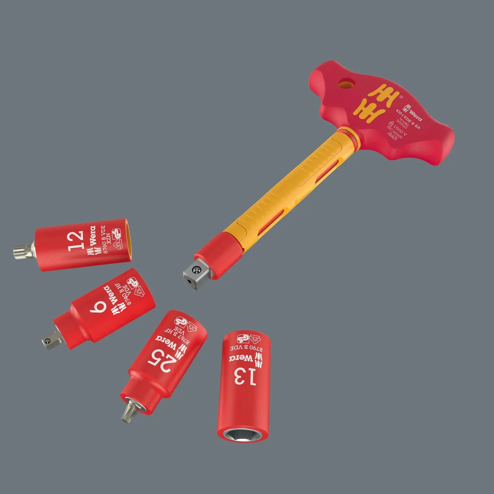 Wera VDE Insulated T-Handle Ratchet Screwdriver for 3/8" Drive Sockets 410 I VDE B RA - Image 6