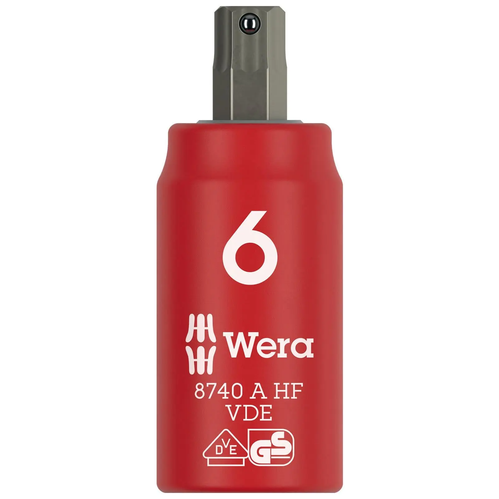 Wera VDE Zyklop Hex Bit Socket 1000V Holding Function 1/4" Drive 8740 A VDE HF 3-8mm - Choose Size