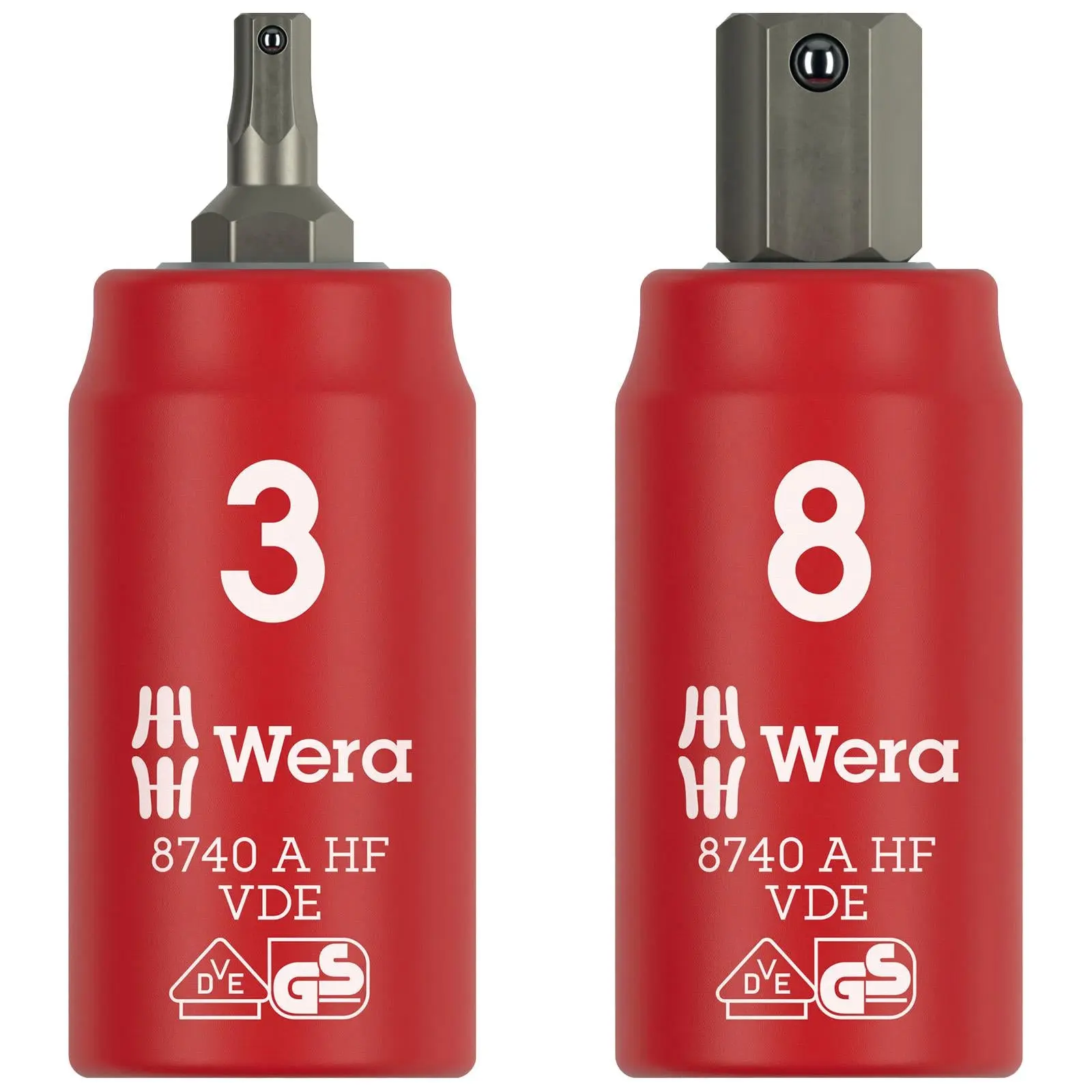 Wera VDE Zyklop Hex Bit Socket 1000V Holding Function 1/4" Drive 8740 A VDE HF 3-8mm - Choose Size - Image 6