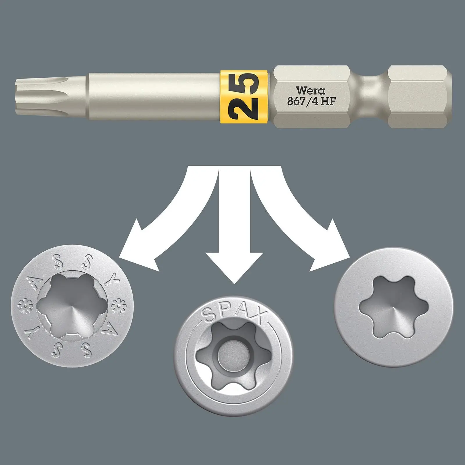 Wera Wood Screwdriver Bits Torx with Holding Function 6 Piece Bit-Check 6 Wood TX HF 1 - Image 2