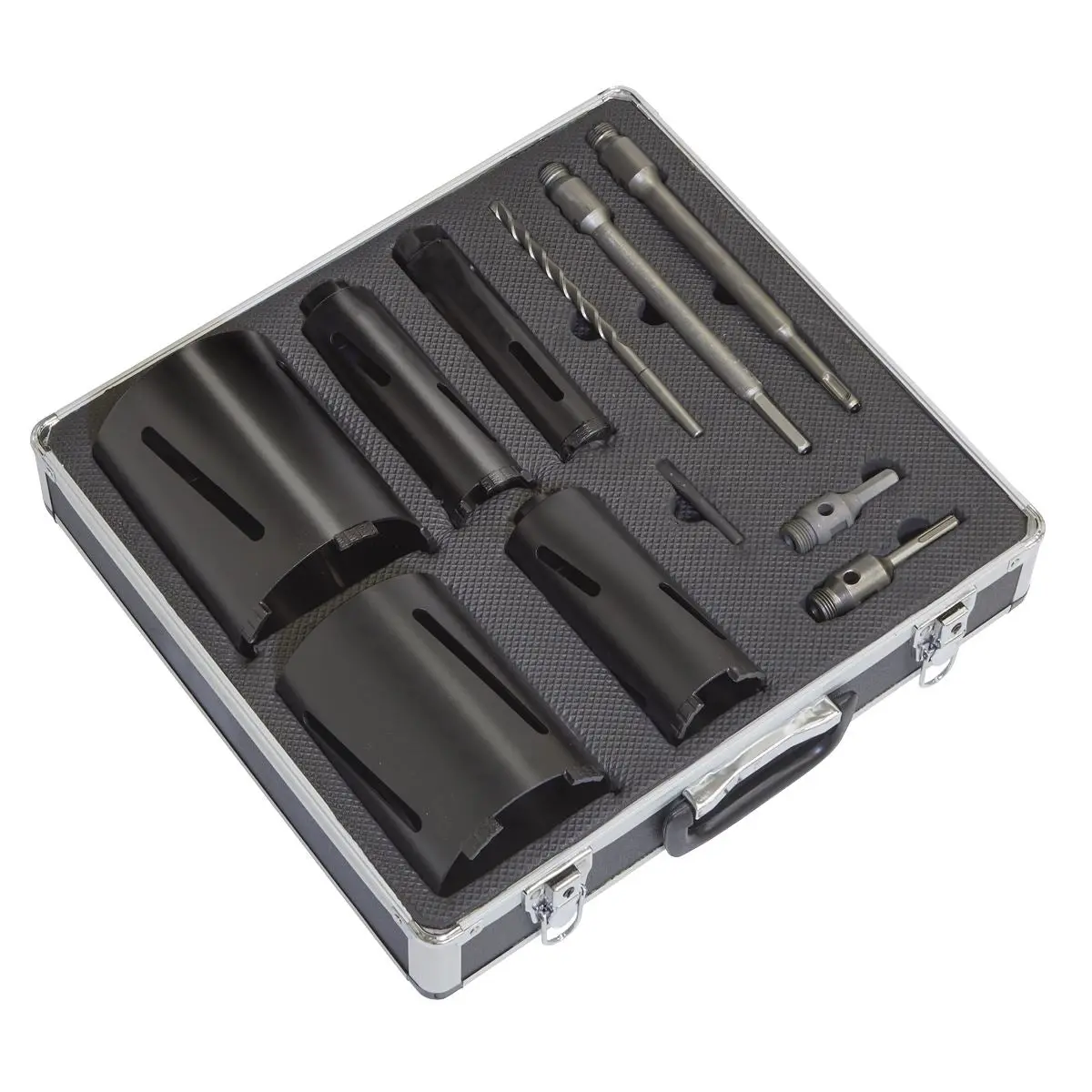 Sealey Diamond 5 Core Kit (Ø38, 52 ,65, 117, 127mm Cores with Adaptors) - Image 4