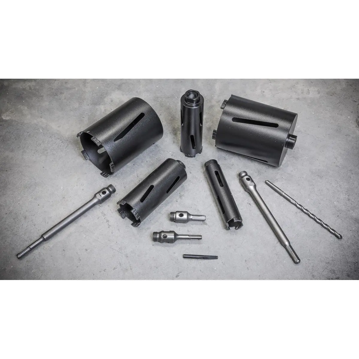 Sealey Diamond 5 Core Kit (Ø38, 52 ,65, 117, 127mm Cores with Adaptors) - Image 7
