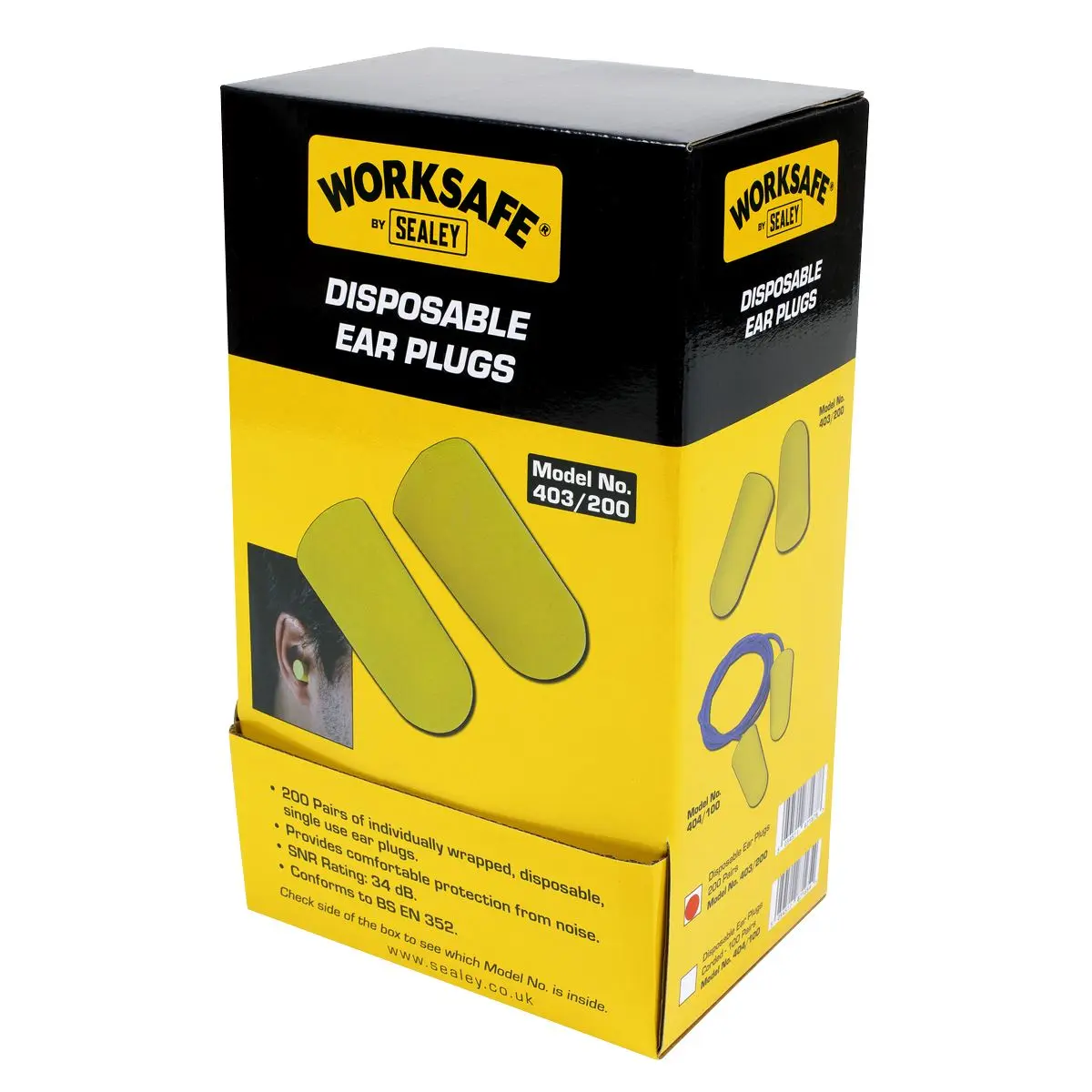 Worksafe by Sealey Ear Plugs Disposable - 200 Pairs - Image 4