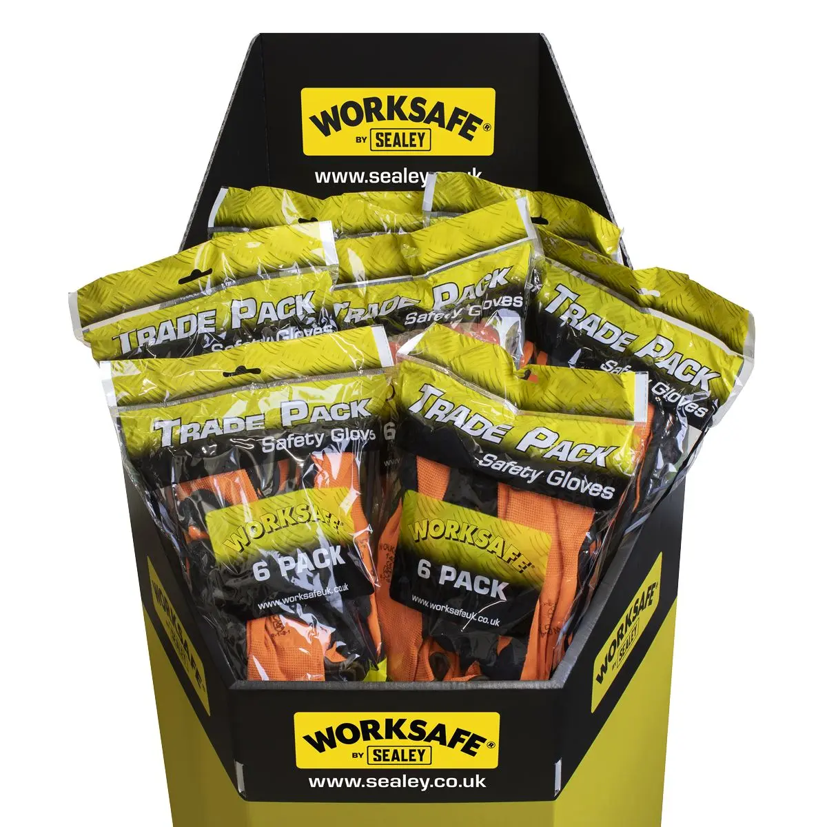 Worksafe by Sealey Foam Latex Gloves (Large) - Pack of 6 Pairs - Image 3
