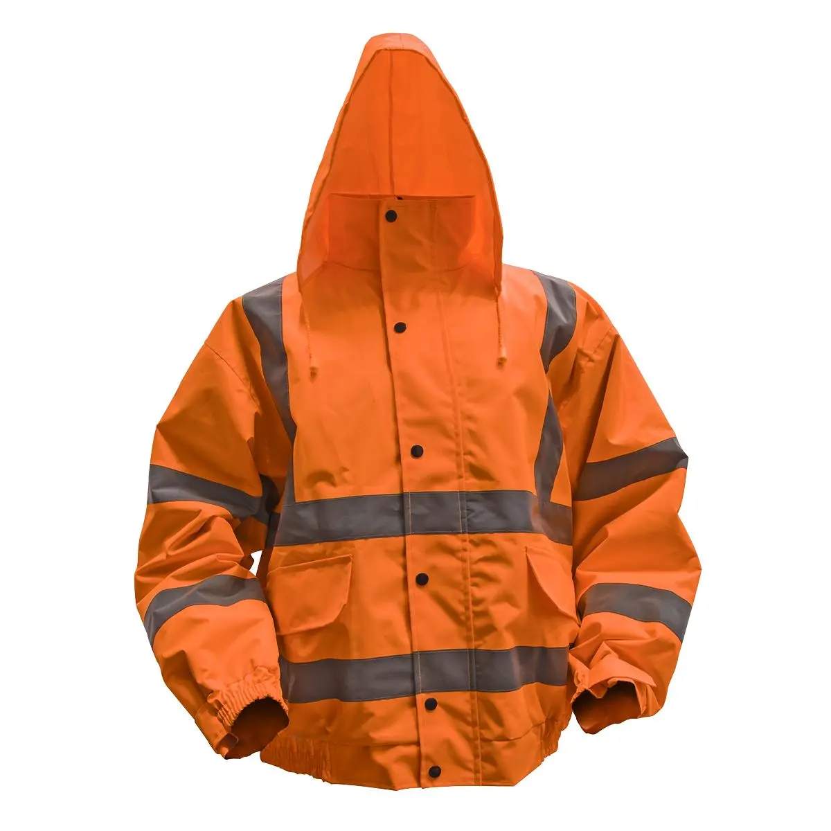 Worksafe by Sealey Hi-Vis Orange Jacket with Quilted Lining & Elasticated Waist - X-Large - Image 2