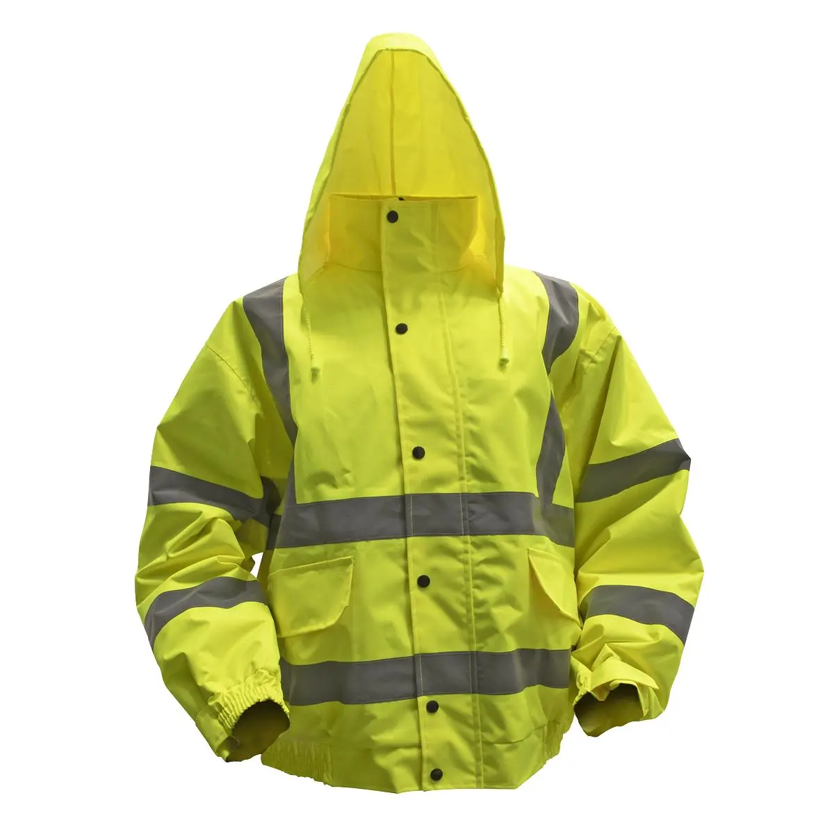 Worksafe by Sealey Hi-Vis Yellow Jacket with Quilted Lining & Elasticated Waist - X-Large - Image 2