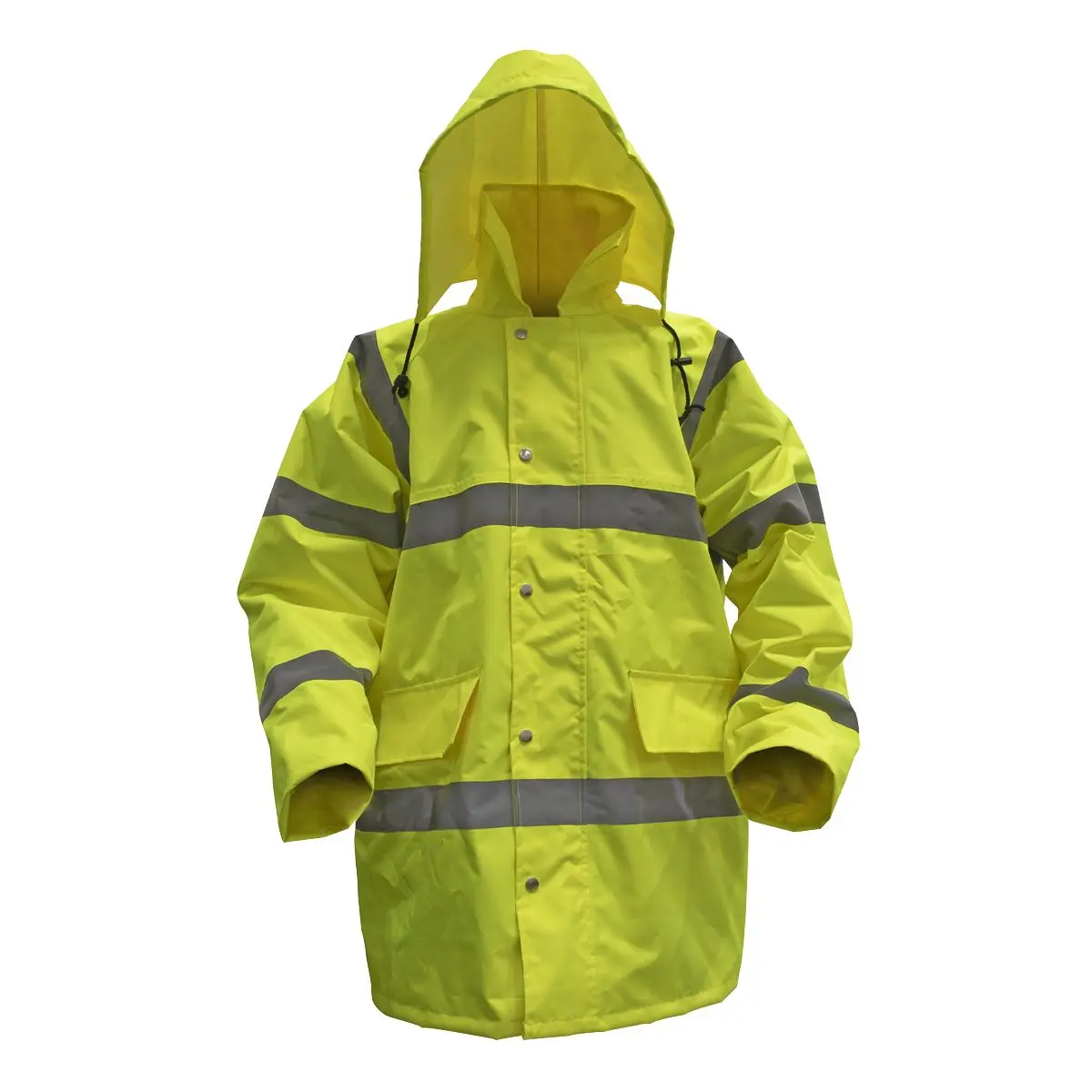 Worksafe by Sealey Hi-Vis Yellow Motorway Jacket with Quilted Lining - Large - Image 2