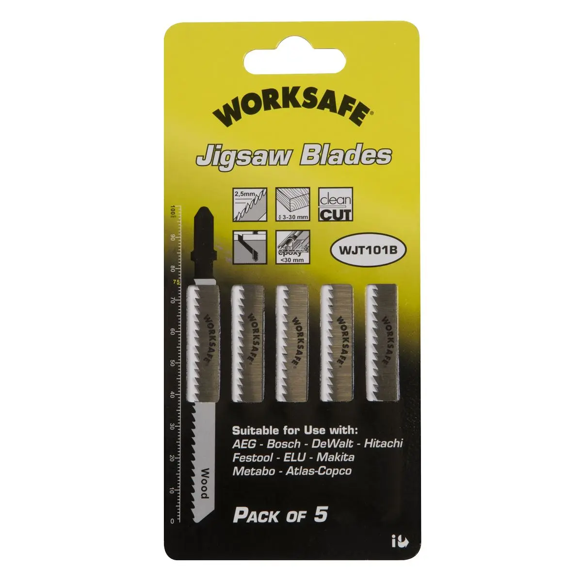 Sealey Jigsaw Blade Wood & Plastics 75mm 10tpi - Pack of 5 - Image 5