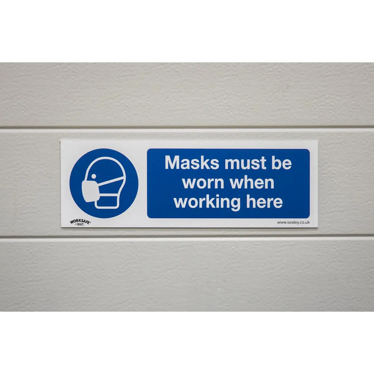Worksafe by Sealey Mandatory Safety Sign - Masks Must Be Worn - Self-Adhesive Vinyl - Pack of 10 - Image 7