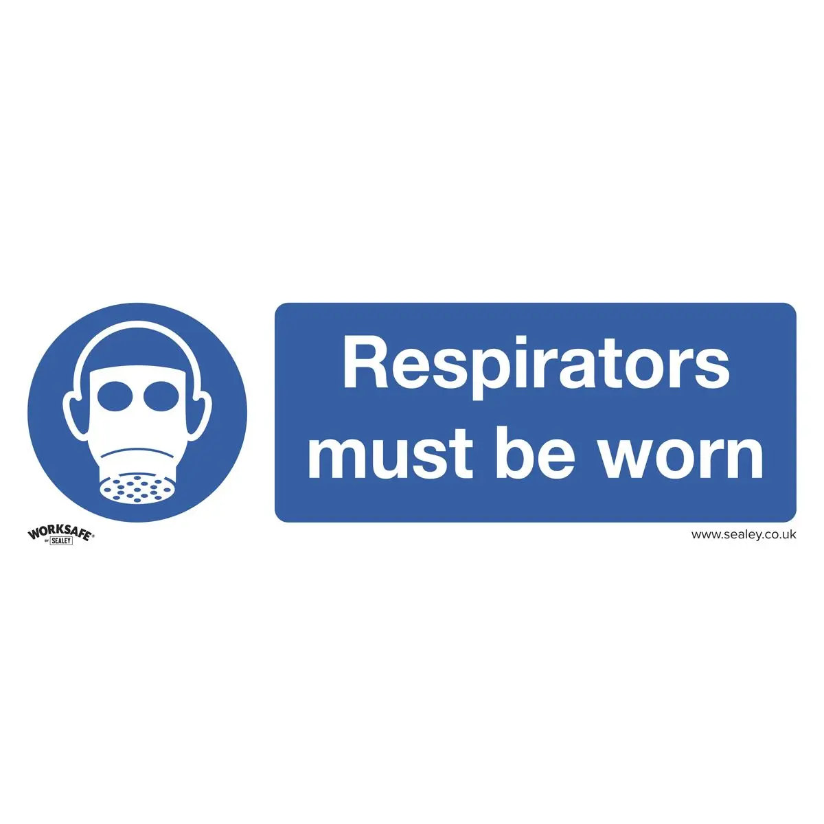Worksafe by Sealey Mandatory Safety Sign - Respirators Must Be Worn - Rigid Plastic - Pack of 10