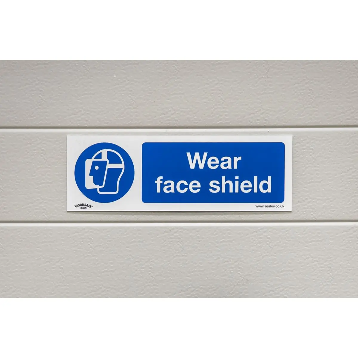 Worksafe by Sealey Mandatory Safety Sign - Wear Face Shield - Rigid Plastic - Image 5