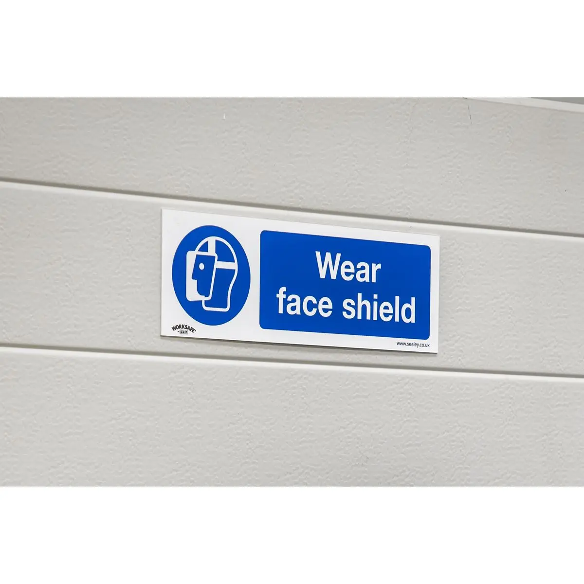 Worksafe by Sealey Mandatory Safety Sign - Wear Face Shield - Rigid Plastic - Image 7