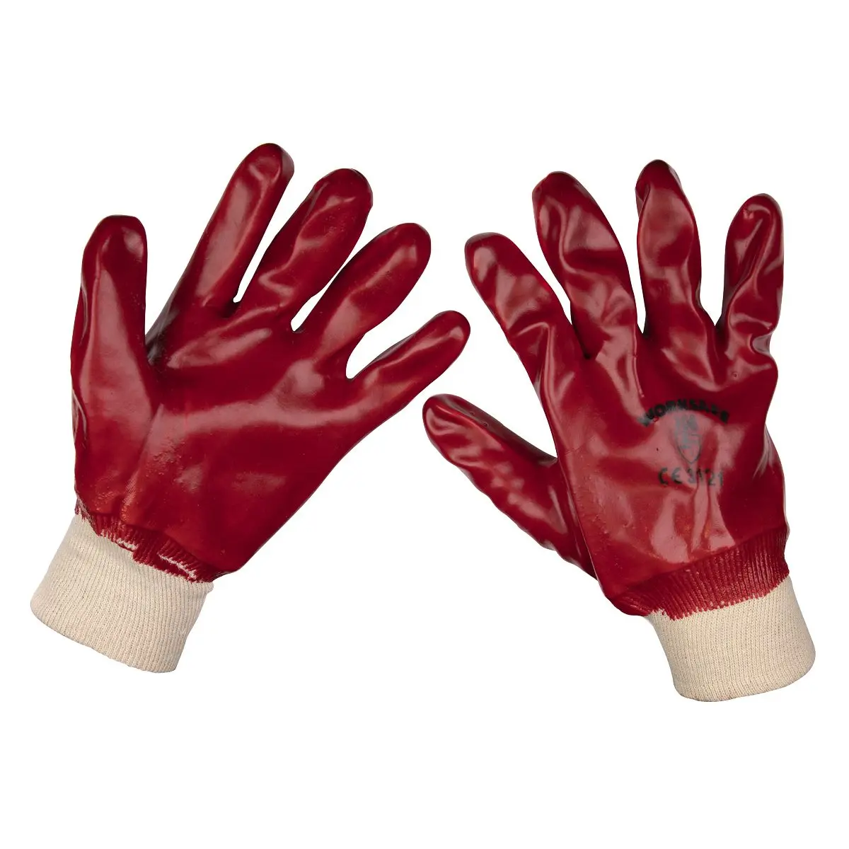 Worksafe by Sealey PVC Knit Wrist Gloves (X-Large) - Pack of 12 Pairs