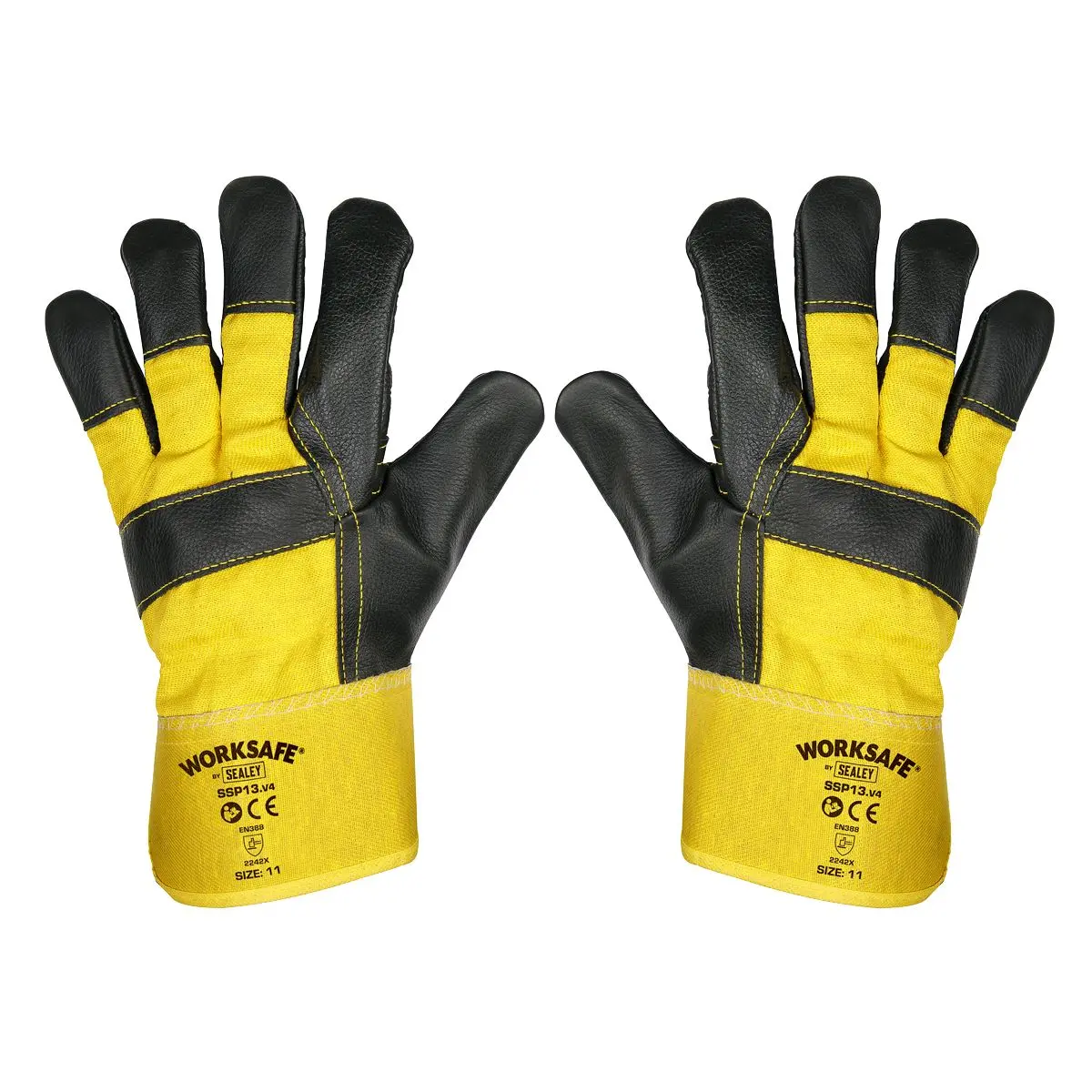 Worksafe by Sealey Rigger's Gloves with Hide Palm - Pack of 6 Pairs - Image 4