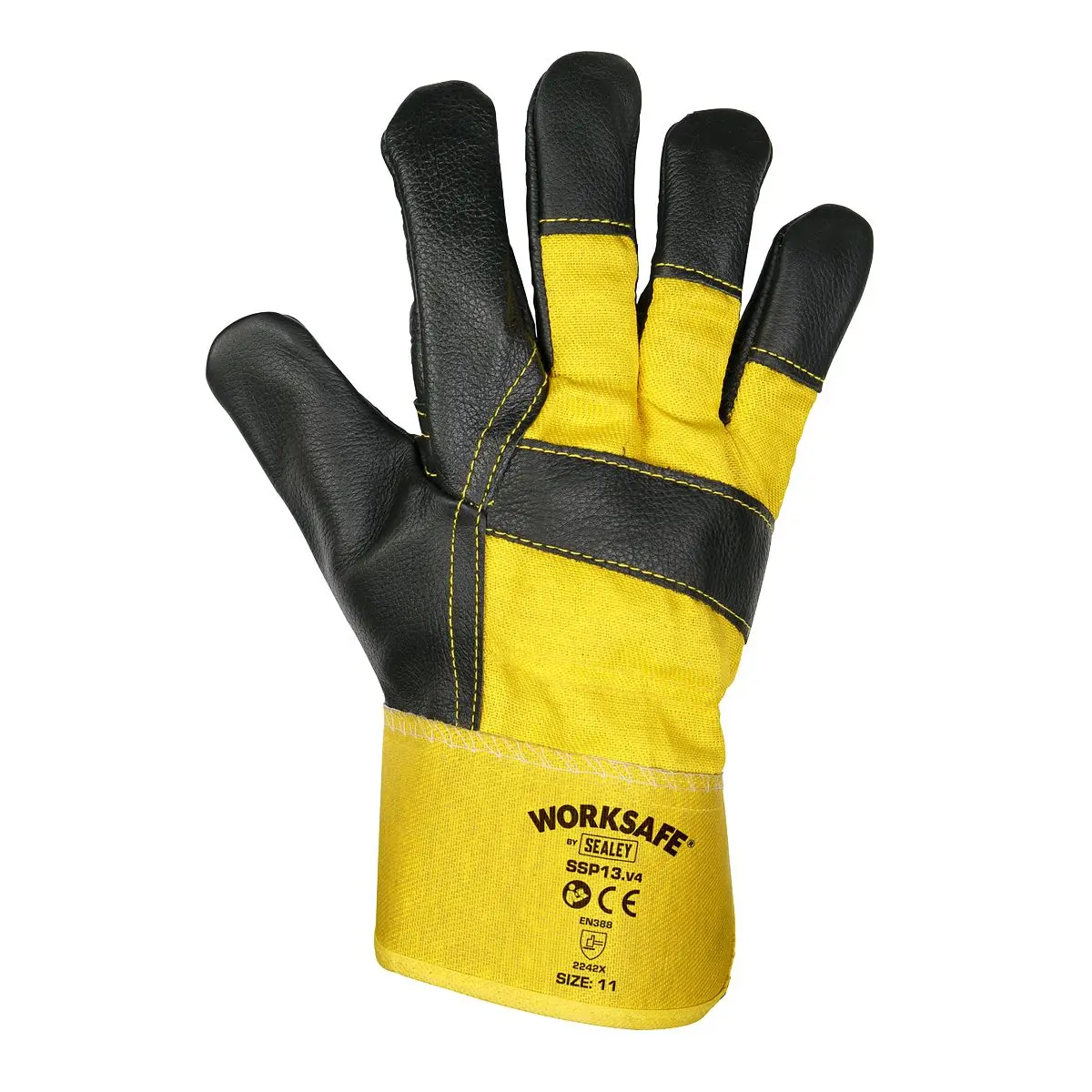 Worksafe by Sealey Rigger's Gloves with Hide Palm - Pair - Image 4