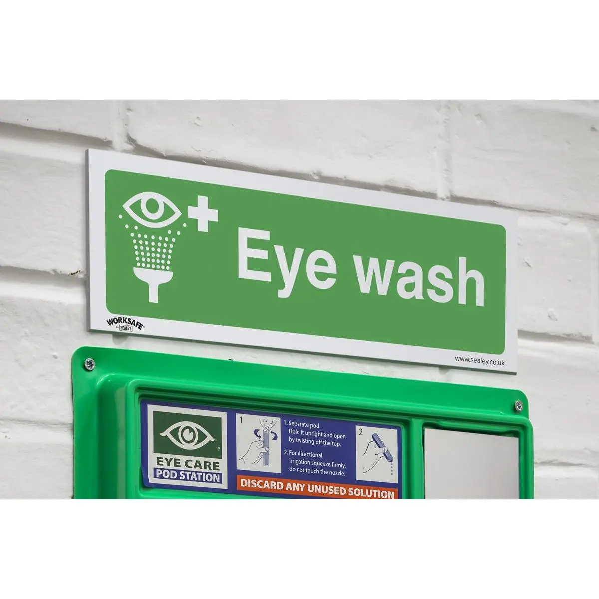 Worksafe by Sealey Safe Conditions Safety Sign - Eye Wash - Rigid Plastic - Image 6