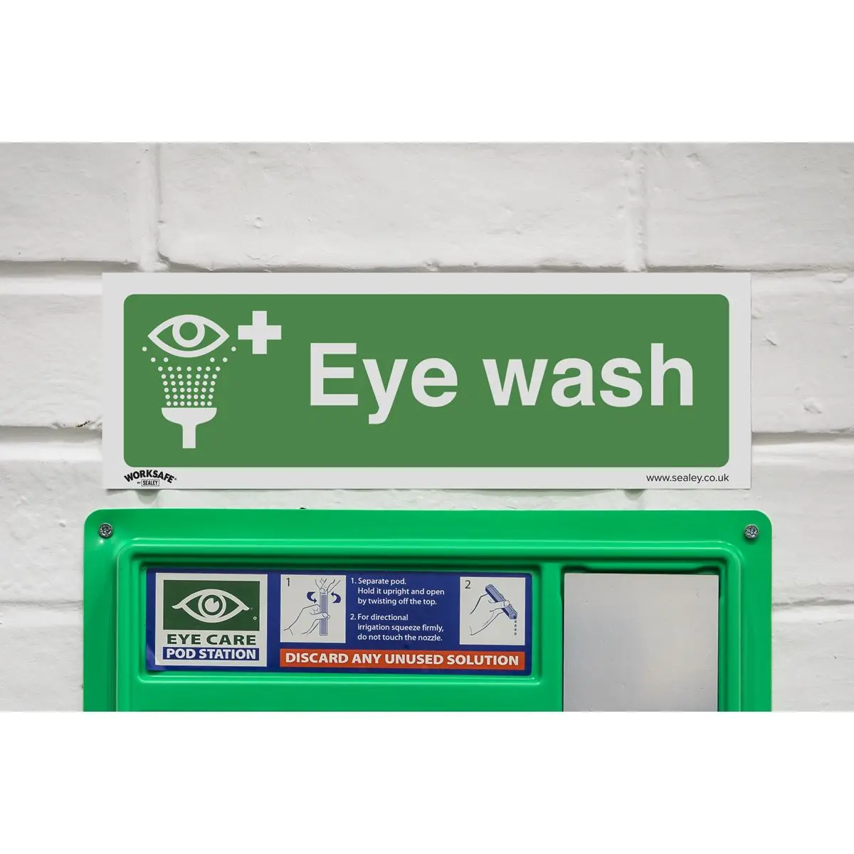 Worksafe by Sealey Safe Conditions Safety Sign - Eye Wash - Rigid Plastic - Image 7