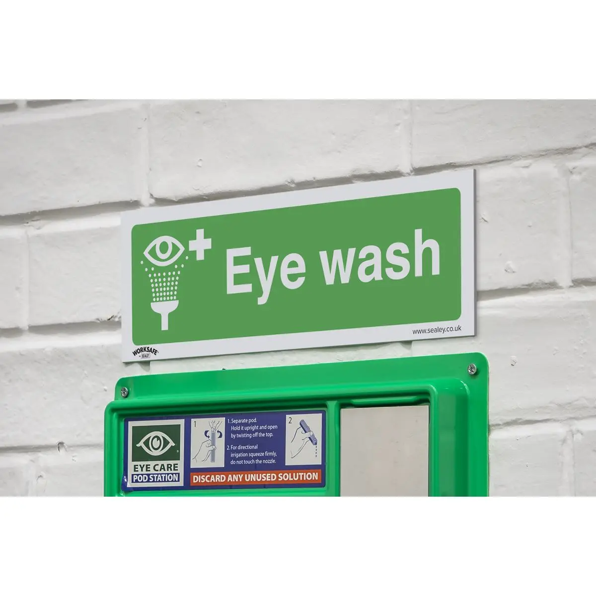 Worksafe by Sealey Safe Conditions Safety Sign - Eye Wash - Rigid Plastic - Image 8