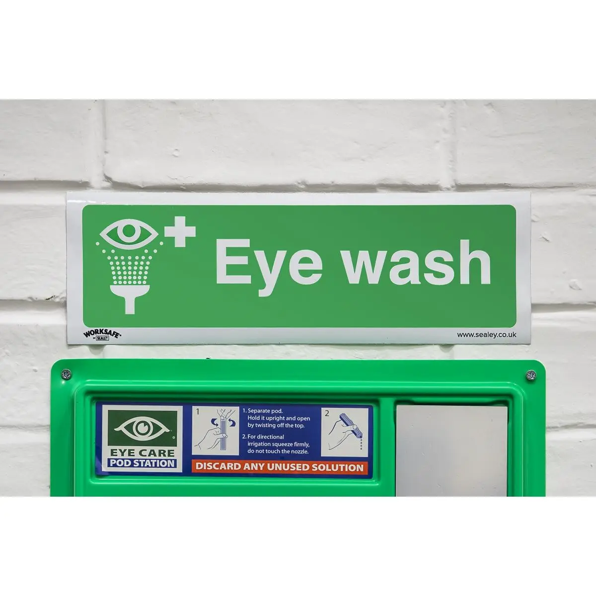 Worksafe by Sealey Safe Conditions Safety Sign - Eye Wash - Self-Adhesive Vinyl - Image 6