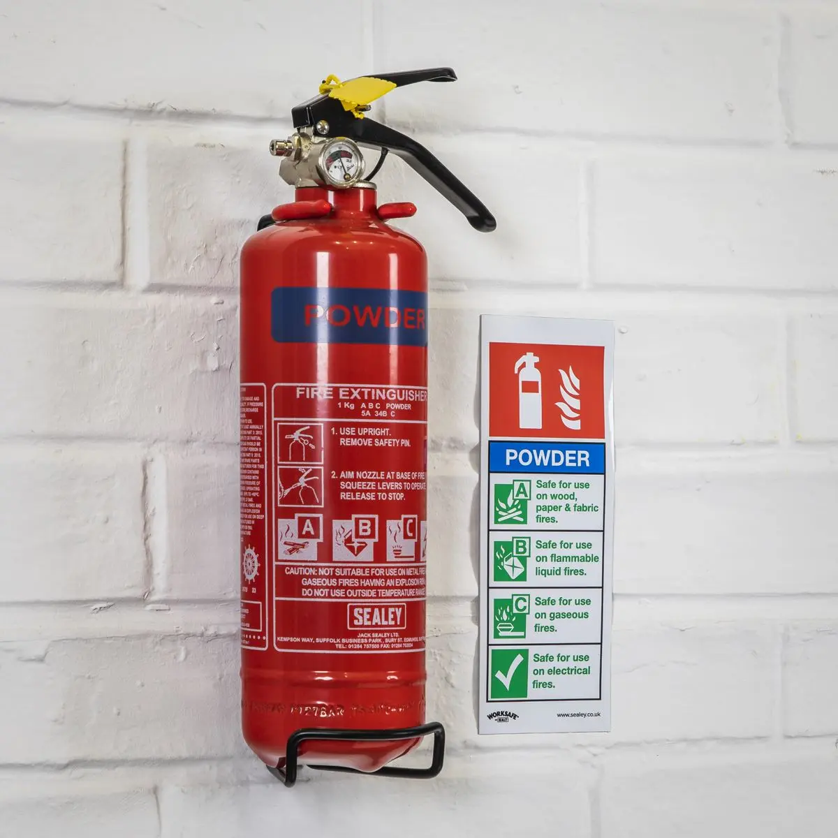 Worksafe by Sealey Safe Conditions Safety Sign - Powder Fire Extinguisher - Rigid Plastic - Image 5