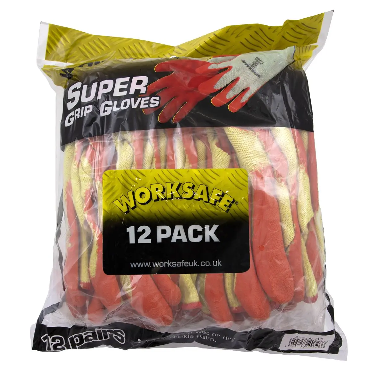Worksafe by Sealey Super Grip Knitted Gloves Latex Palm (X-Large) - Pack of 12 Pairs - Image 2